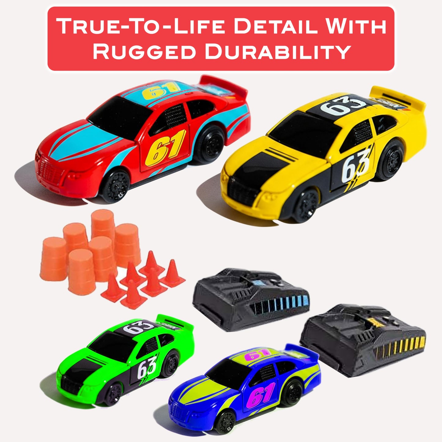 Slot Car Race Track Sets | NASCAR Crash Circuit Ultimate Road Course Bundle | 4 Electric Powered Cars with Flash Chargers | Race Tracks for Kids Ages 4-8 | Car Racing Toy
