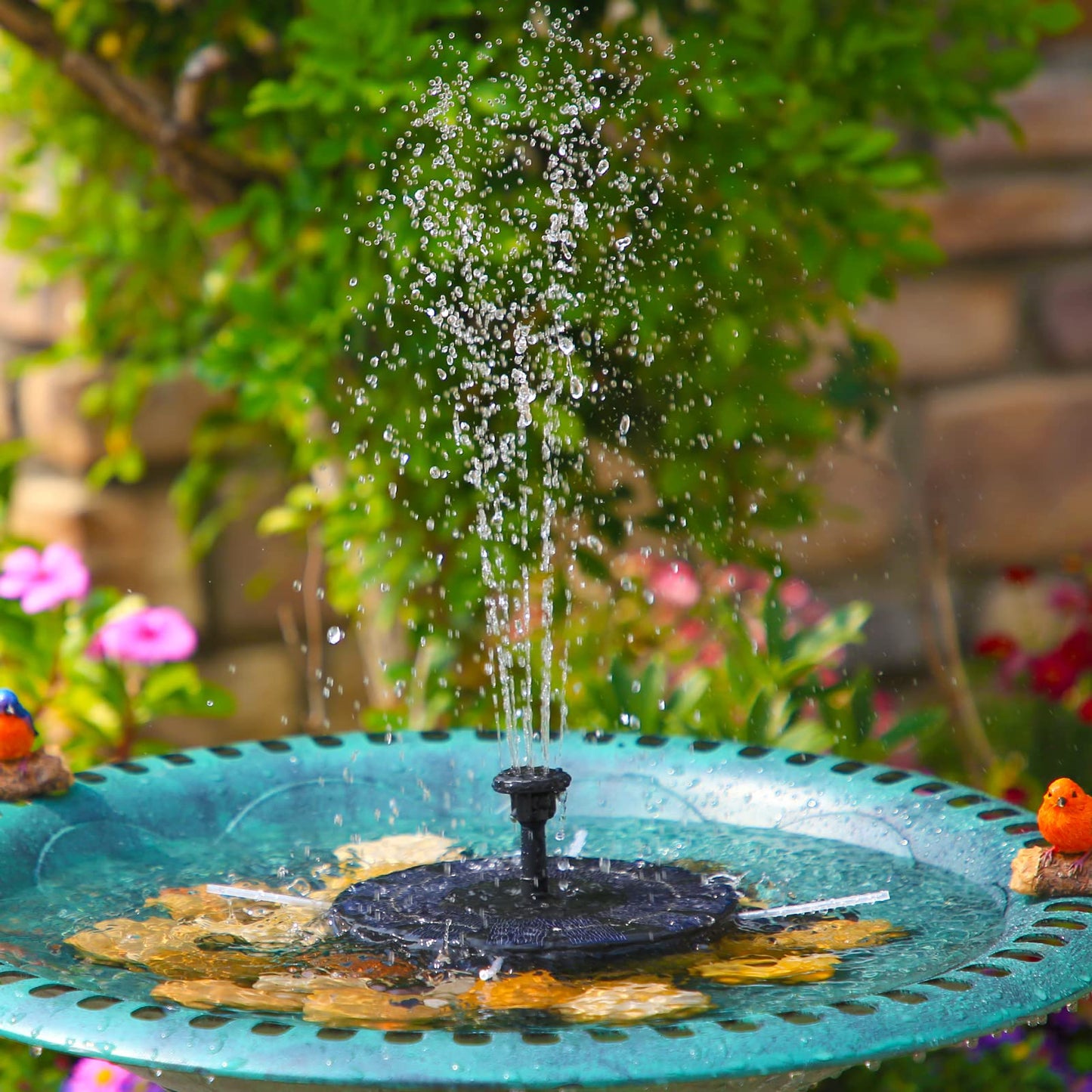 AISITIN 2.5W Solar Bird Bath Fountain Pump, Solar Fountain for Bird Bath with 6 Nozzles, 6.7" Solar Powered Water Pump for Garden, Ponds, Pool, Fish Tank, Aquarium and Outdoor