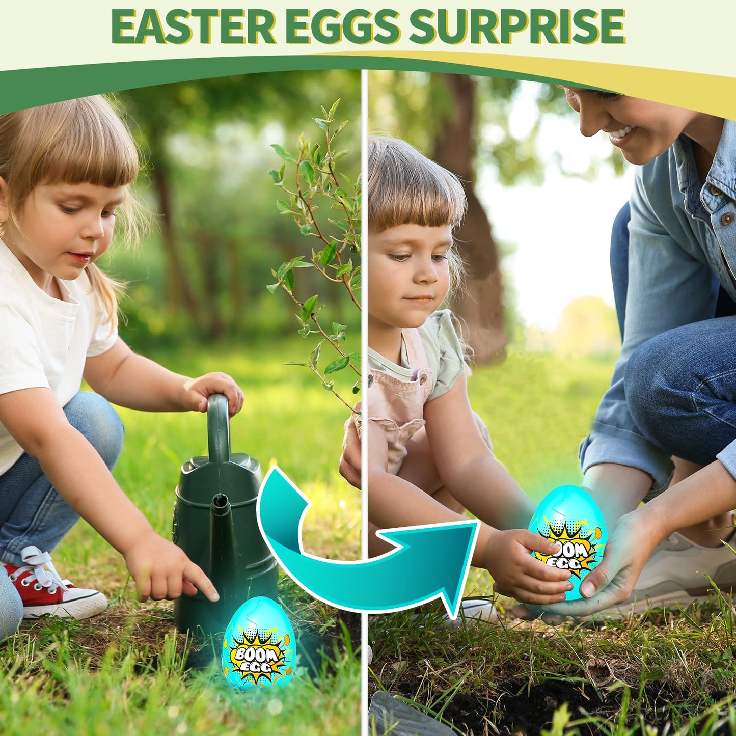 Beby Buty 6 Pack Luminous Easter Eggs with Mini Cars, Includes Off-Road Vehicles, Trucks, and Police Cars, Fun Easter Egg Hunt Toys for Kids Boys Girls 3 4 5 6 7 Years Old