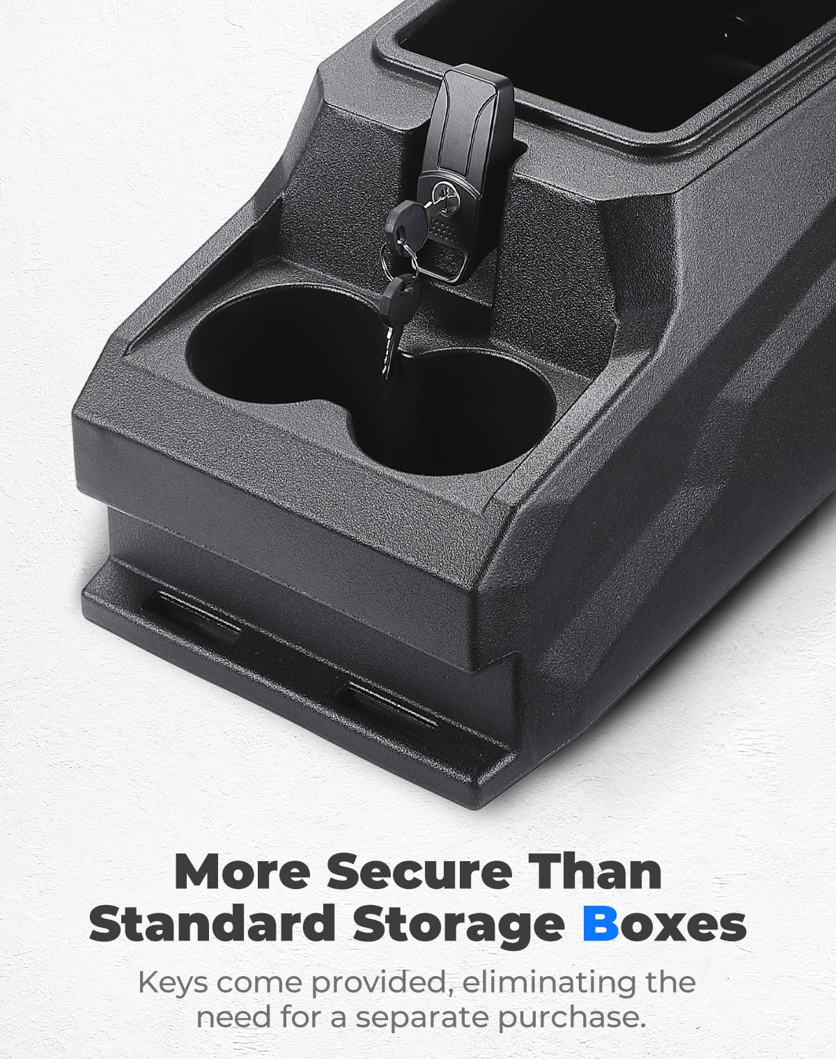 KEMIMOTO Bench Seat Center Console Armrest Box with Cup Holders Compatible with CFMOTO UFORCE 1000/1000 XL 2019-2026 Heavy Duty PP Lockable Armrest Storage Box Accessories