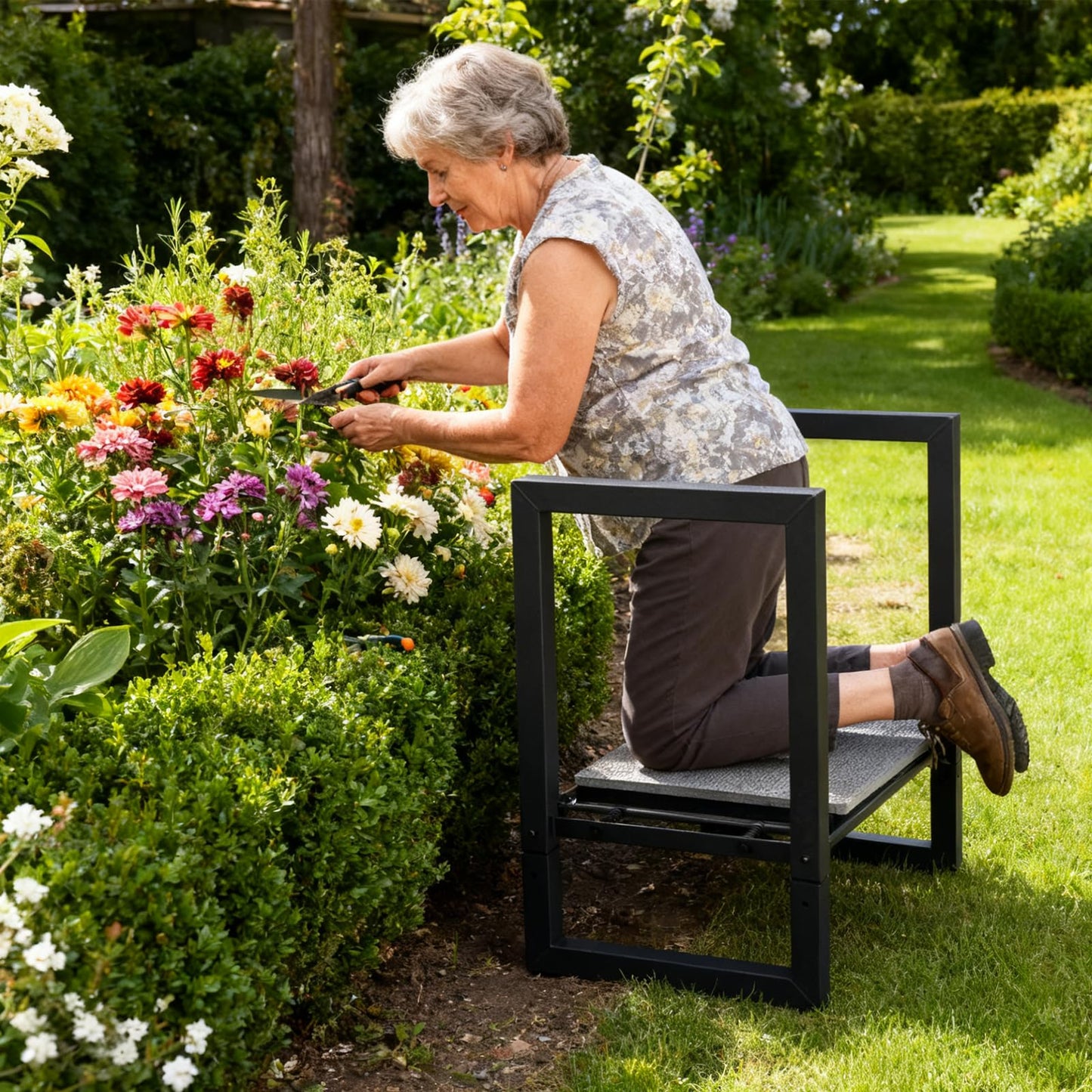 ETICSIPA Garden Kneeler and Seat Heavy Duty 500lbs, Anti-Tip Gardening Stools with 10.5” Widen Kneeling Pad for Seniors Gardeners, 2 in 1 Garden Bench for Kneeling and Sitting