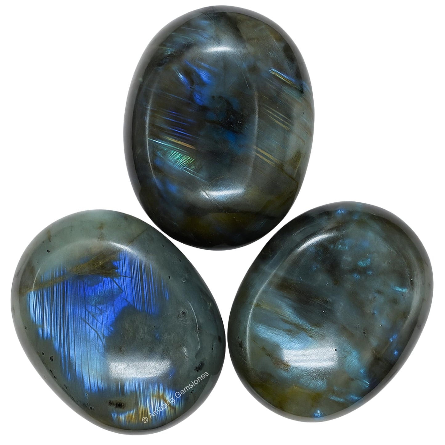 Amazing Gemstone Labradorite Crystals, Healing Stones - Large Palm Stone Crystals Piedra for Good Luck, Balanced Positive Energy, Meditation - Unique Stocking Stuffers, Birthday Gifts for Women, Men