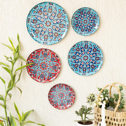 RITUALISTIC Turkish Wall Plates - Set of 5 (Multicolor) |Home Decor | Painting | Divine | Intricate Designs | Valentine's day gifts