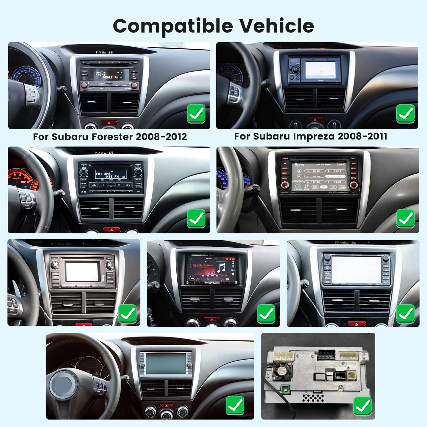 [8-Core 6+128GB] Android 15 Car Stereo for 2008-2012 Subaru Forester Impreza WRX Radio, 9 Inch IPS Touch Screen Radio Wireless Apple Carplay Android Auto, Bluetooth GPS WiFi 32EQ/DSP/FM/SWC Backup Cam