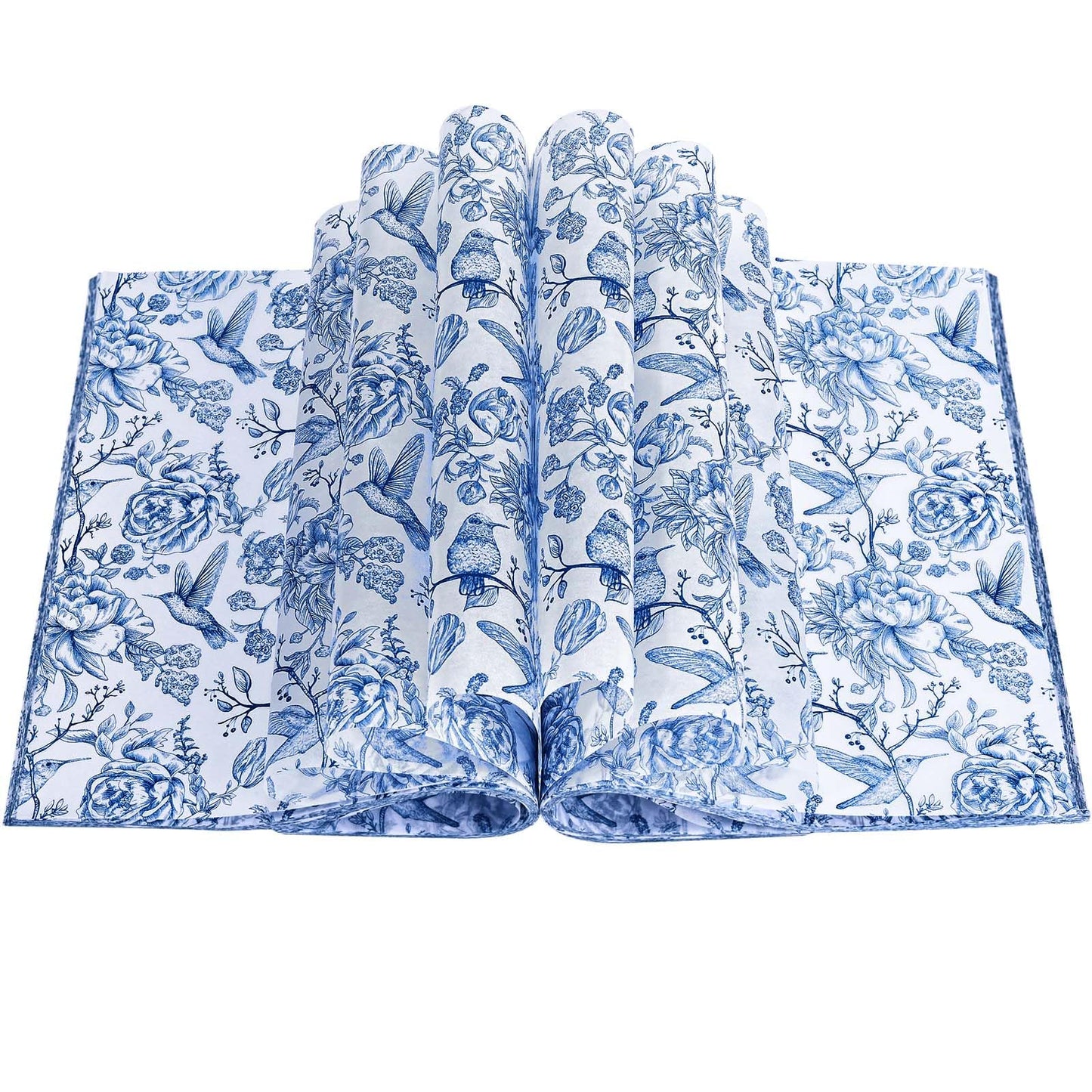 Sanixin 150Pcs Blue Floral Wax Paper for Food Chinoiserie Blue White Flower Decorative Wax Paper Oil-Proof Wrap Tissue for Picnic Sandwich Bakery Dessert Home Kitchen Supplies,9.8 x 8.3 Inches