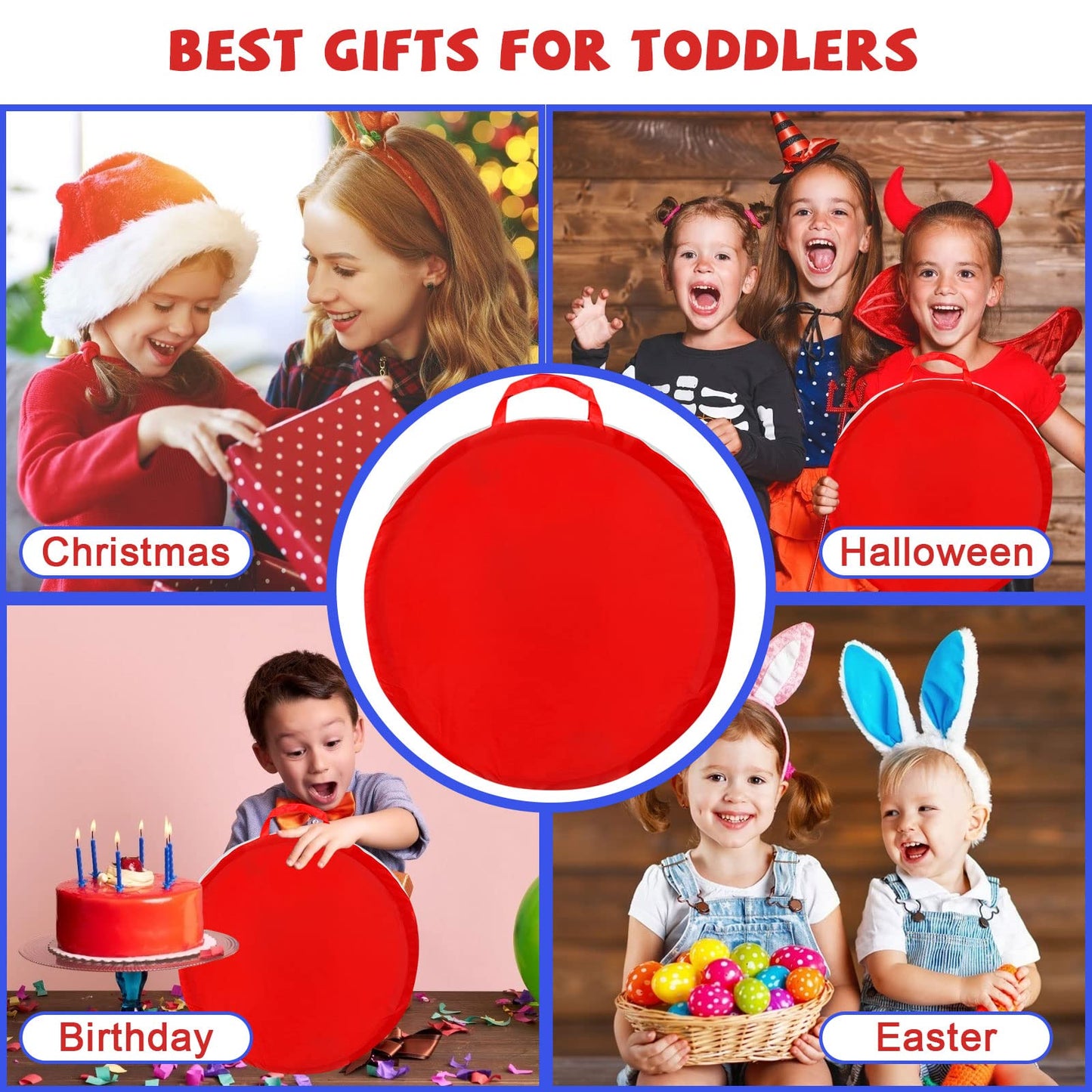 Kids Play Tunnel for Toddlers 1-3, Pop Up Baby Tunnel Crawling Toys for Infant Children or Dog, 6 Foot Indoor Outdoor Toddler Toys for 1 2 3 Year Old Girl Boy Birthday Gift