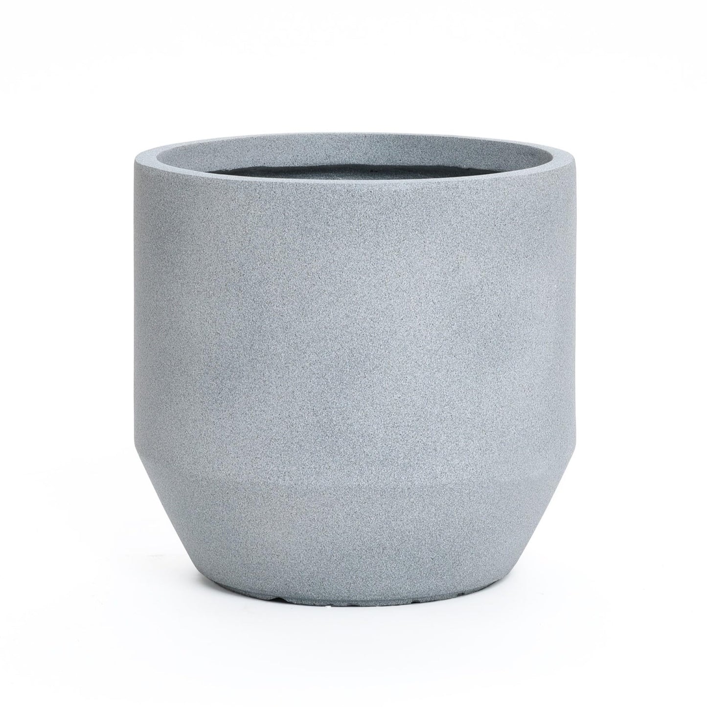 LuxenHome 14.5-Inch Dia Round Concrete Planters, Large Indoor Outdoor Decorative Plant Pots with Drainage Holes and Rubber Plug, Modern Matte Gray Minimalist Flower Pot Planters for Home Garden Patio
