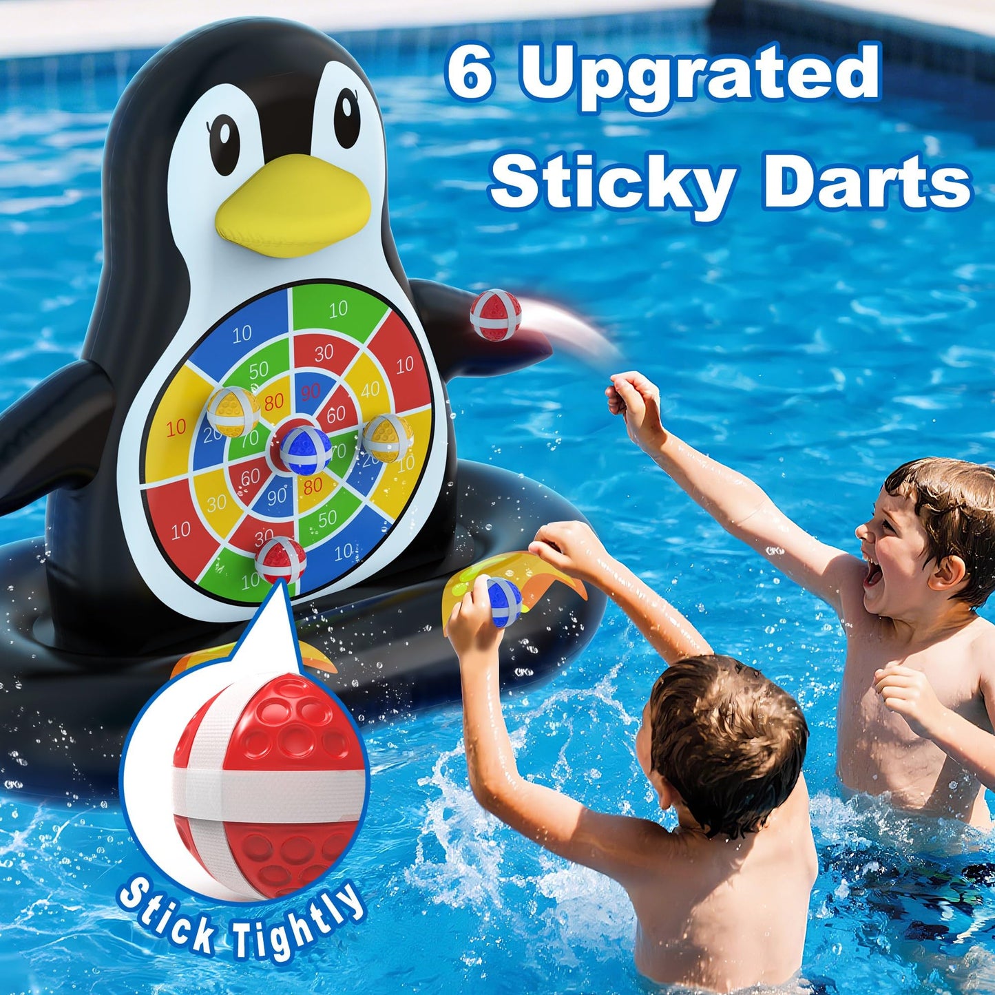 MOONTOY Fun Pool Toys, Inflatable Dart Board Floating Water Game for Kids Ages 4-8 8-12, Outdoor Backyard & Beach Games for Boys Girls Teens and Adults, Summer Party Birthday Gift