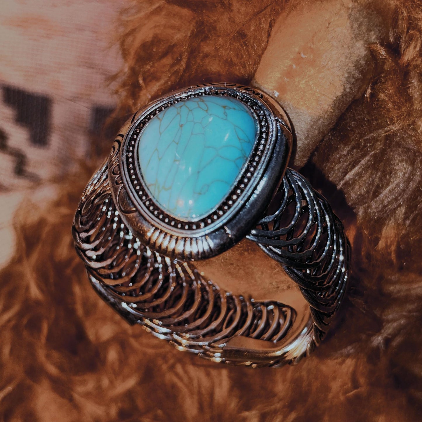 Montana West Rustic Couture's Jewelry Western Turquoise Cuff Bangle Bracelets Bohemian Vintage Elastic Bracelet for Women Cowgirl RCW-1006TQ