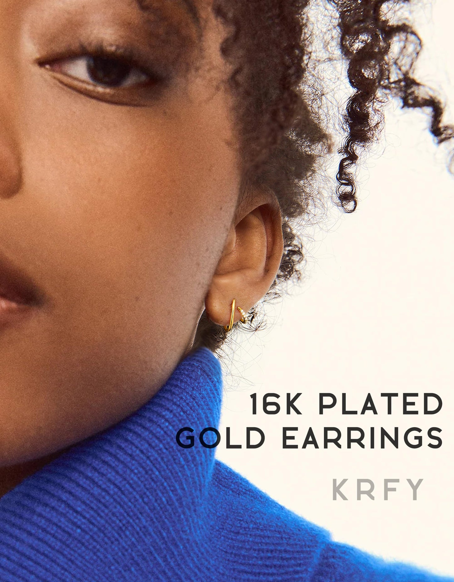 KRFY 2 Pairs Stud Earrings for Women, 16K Plated Gold Earrings for Women Trendy S925 Sterling Silver Post, Dainty Hypoallergenic Silver Earring Jewelry with Clear CZ No Tarnish