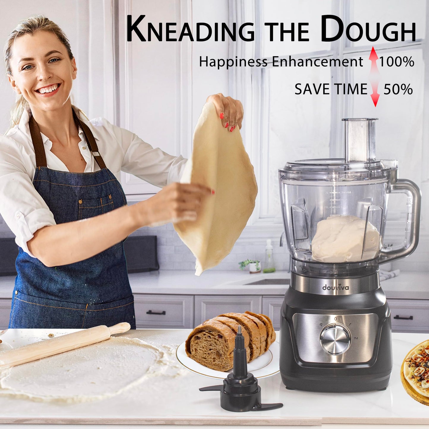 Food Processor Blender Combo,3-1 Countertop Blender with 8-cup Processor Bowl,Grinder,24oz To-Go Lid Cup,1000W Blenders for Kitchen with Smoothies&Shakes, Electric Cheese Grater/Shredding,Dough