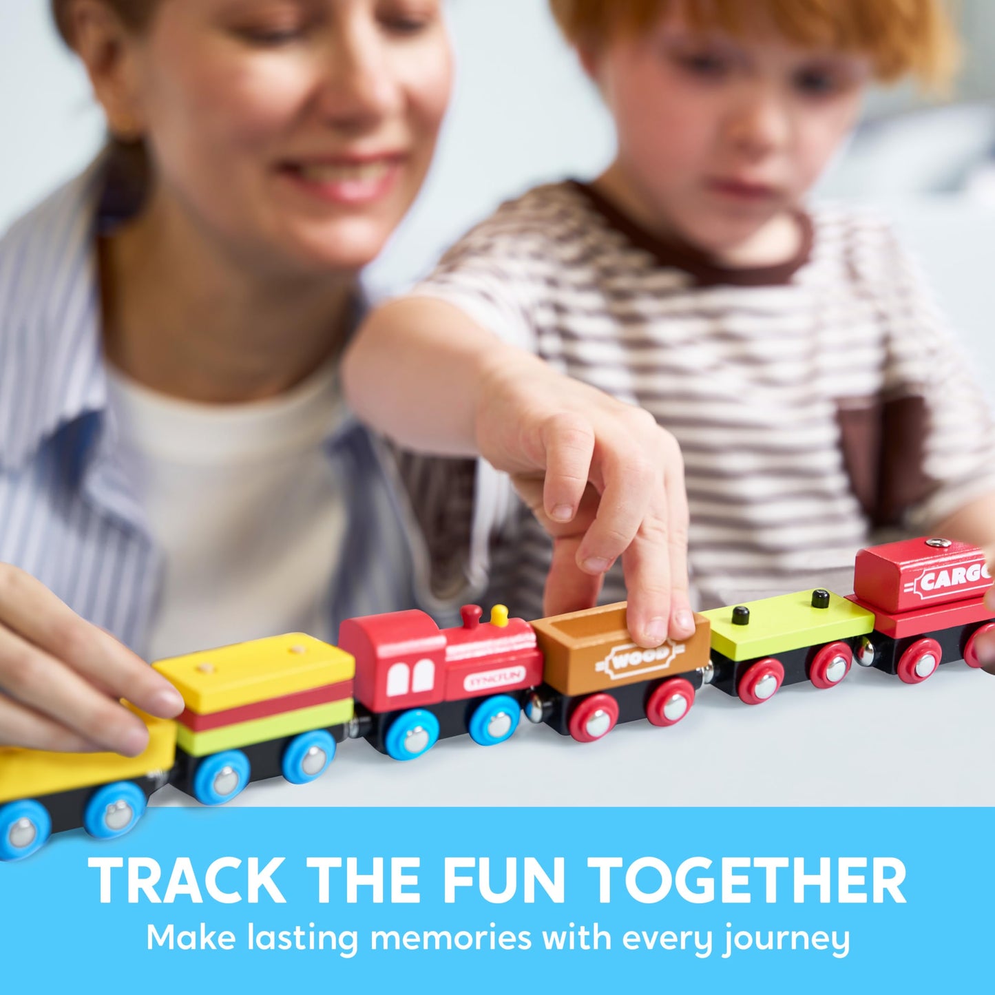Montessori Wooden Train Toy Set for Kids, 12PCS Magnetic Train Cars with Storage Gift Box, STEM Educational Toy for Boys & Girls, Ages 2-8 Years, Easter Birthday Party Gift