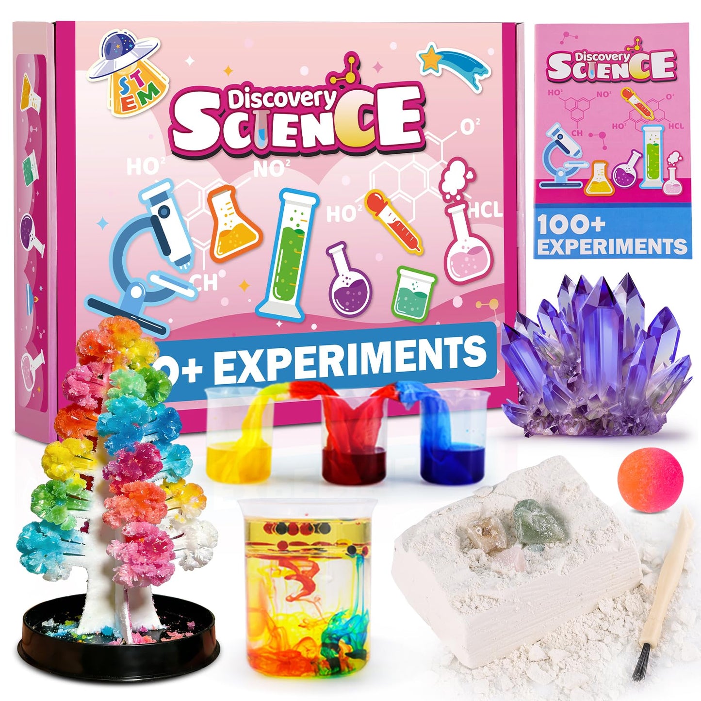 caerdied Girls Science Kit for Kids Ages 4-8 6-8 8-10, 100+ Fun Educational Experiments for Girls & Boys, STEM Projects and Science Experiments, Science Toys, Gifts for Kids