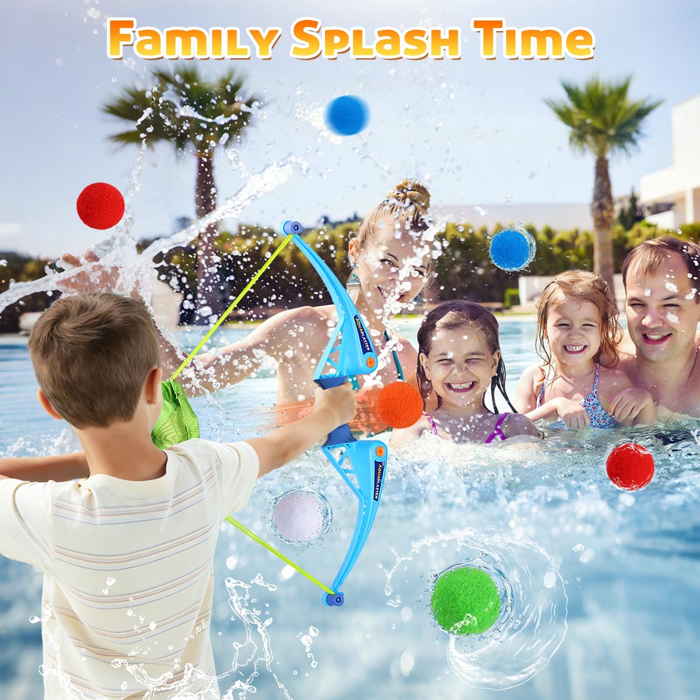 AOSPHYS 10Pcs Reusable Water Balloons with Bow and Arrow for Kids, Pool Beach Water Fight Equipment for Boys and Girls, Outdoor Summer Toys for Kids Ages 3-12