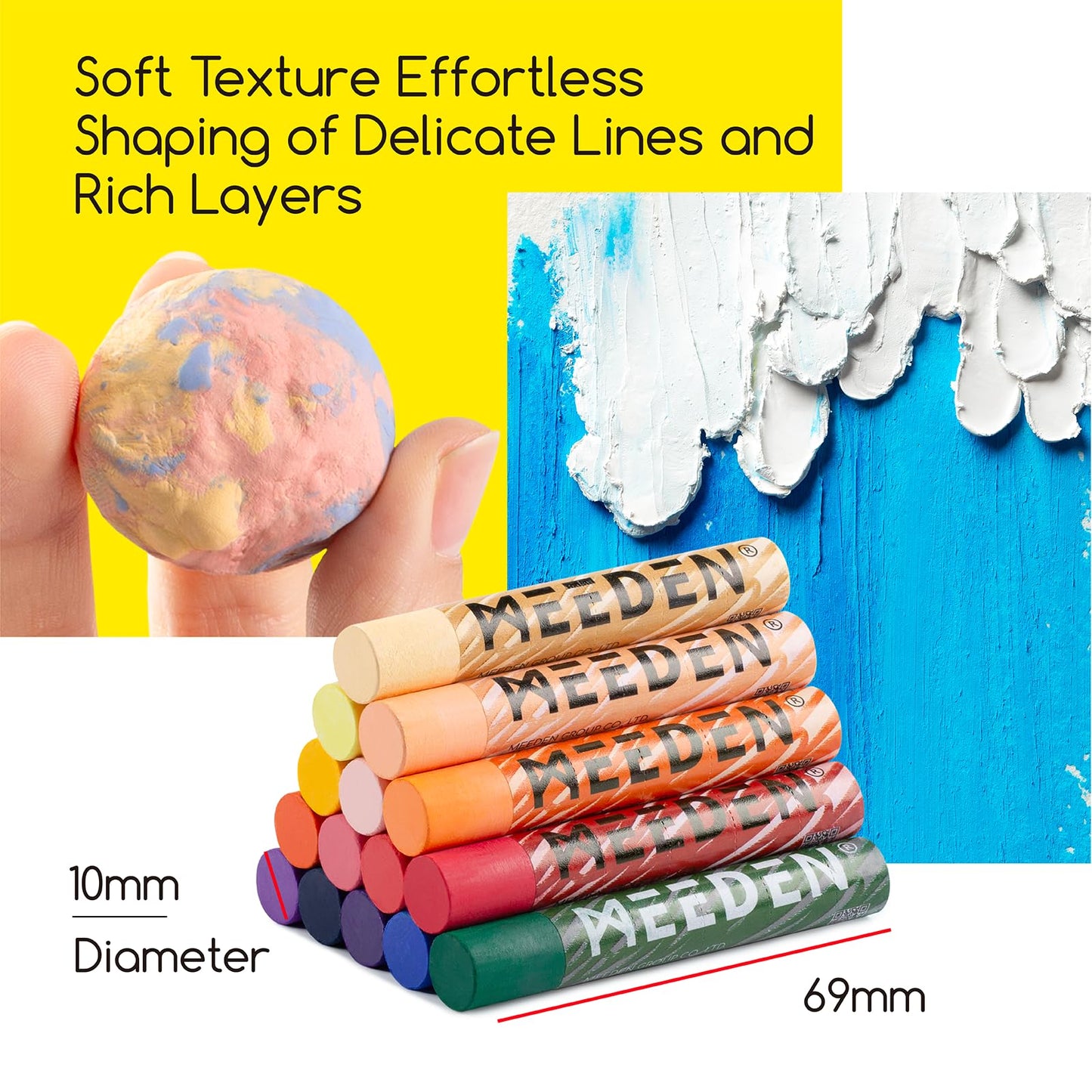 MEEDEN Soft Oil Pastels Set: 72 Vibrant Colors Oil Pastels for Artists Beginners Adults - Smooth Oil Pastel Crayons for Art Supplies, Painting, Drawing, Blending, Layering, Shading