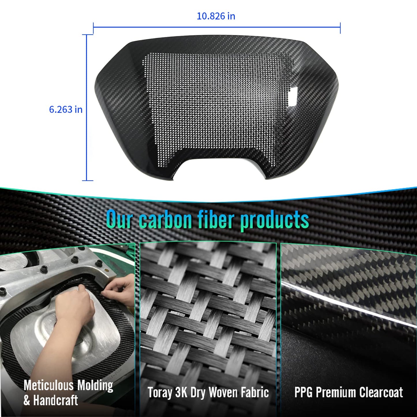 Yipmotiv Car Genuine Carbon Fiber Sound Speaker Cover for Corvette C8 Stingray Z06 Z51 E-Ray HTC Coupe 2020 2021 2022 2023 2024 2025 2026, Interior Phone Charger Waterfall Upper Trim
