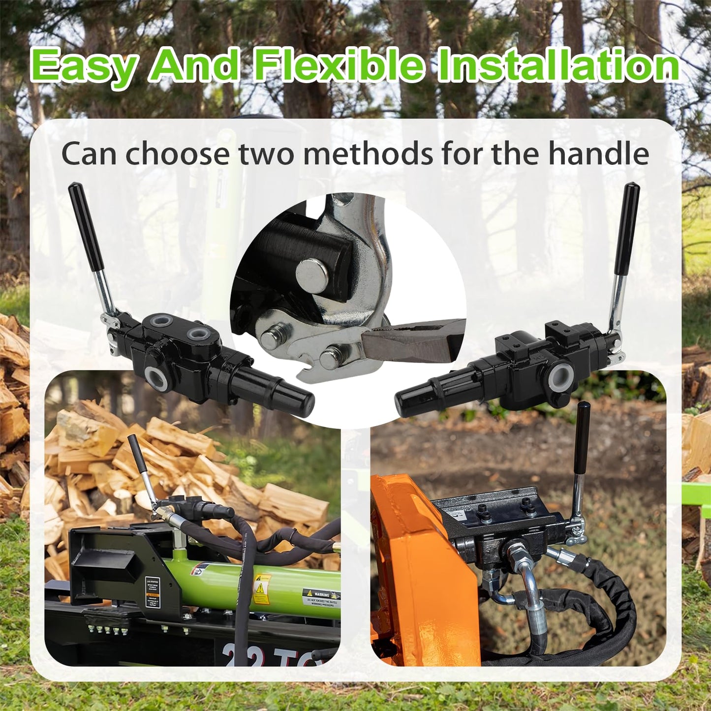 INPANOLS Hydraulic Log Splitter Valve, 1 Spool 25GPM 3626PSI Hydraulic Directional Control Valve, Hydraulic Loader Valve w/Joystick for Log Splitter, Small Tractors & Loaders