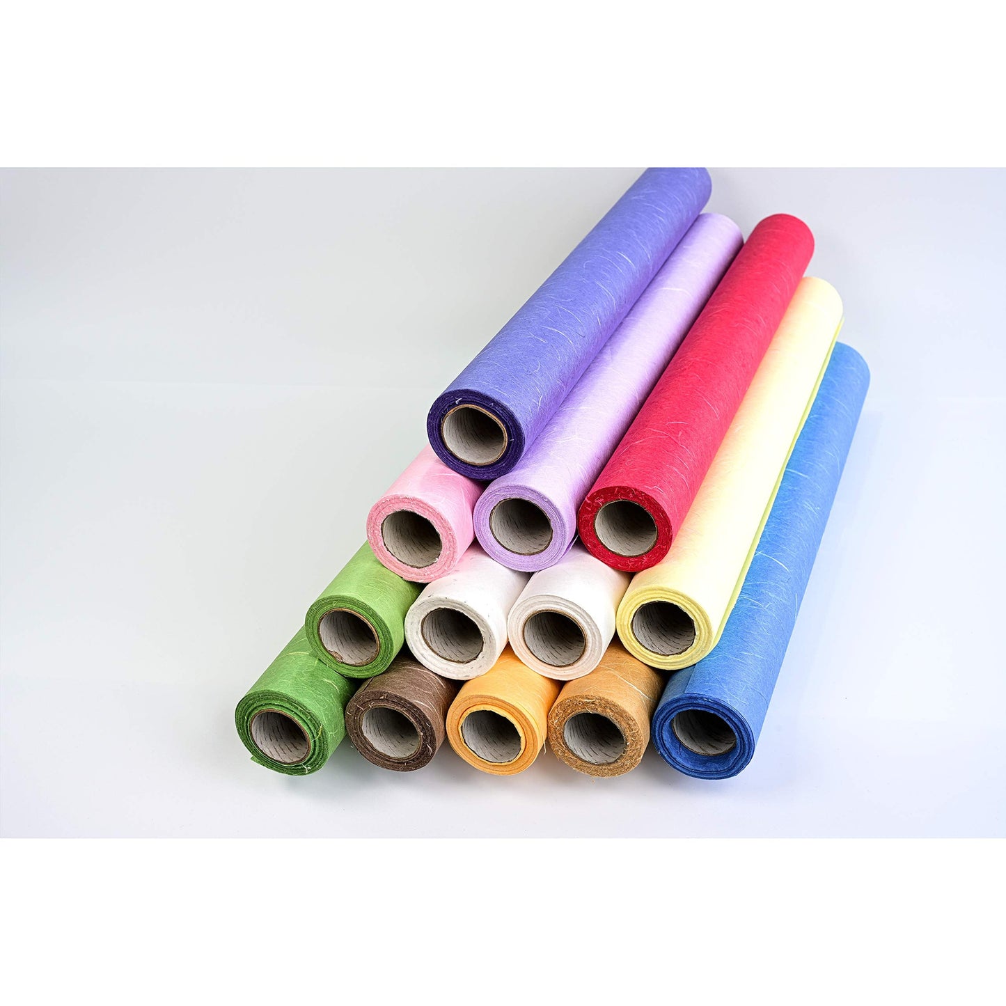 Korean Mulberry Paper HanJi Natural Fiber Texture Gift Wrapping Packaging Decorative Wallpaper UnYong-Ji Roll White with Mulberry bark Spots 54Cm x 20m (21.3 x 787.4 Inches)