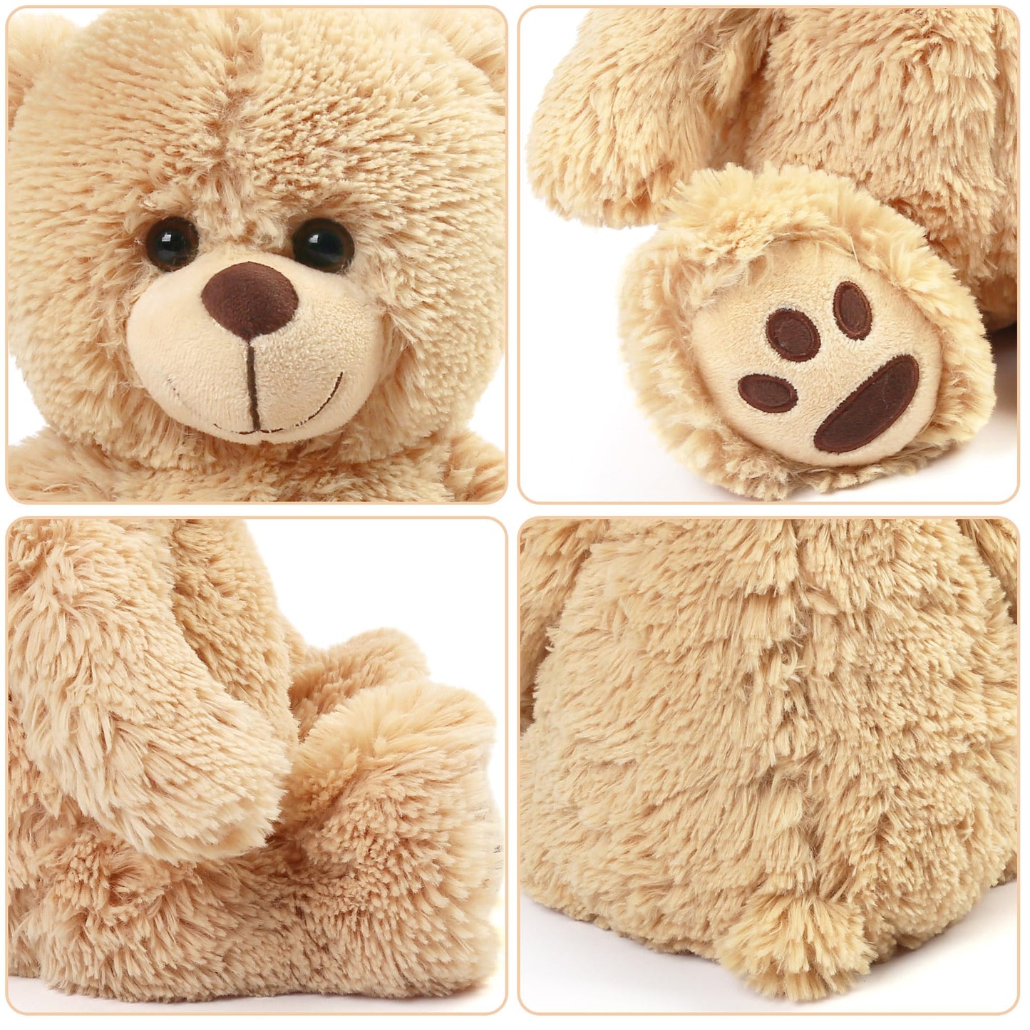 LotFancy Teddy Bear Stuffed Animal, 12 inch Cute Classic Teddy Bear Plush Toy, Soft Plush Gifts for Kids Baby Toddlers on Baby Shower Easter Decorations, Light Brown