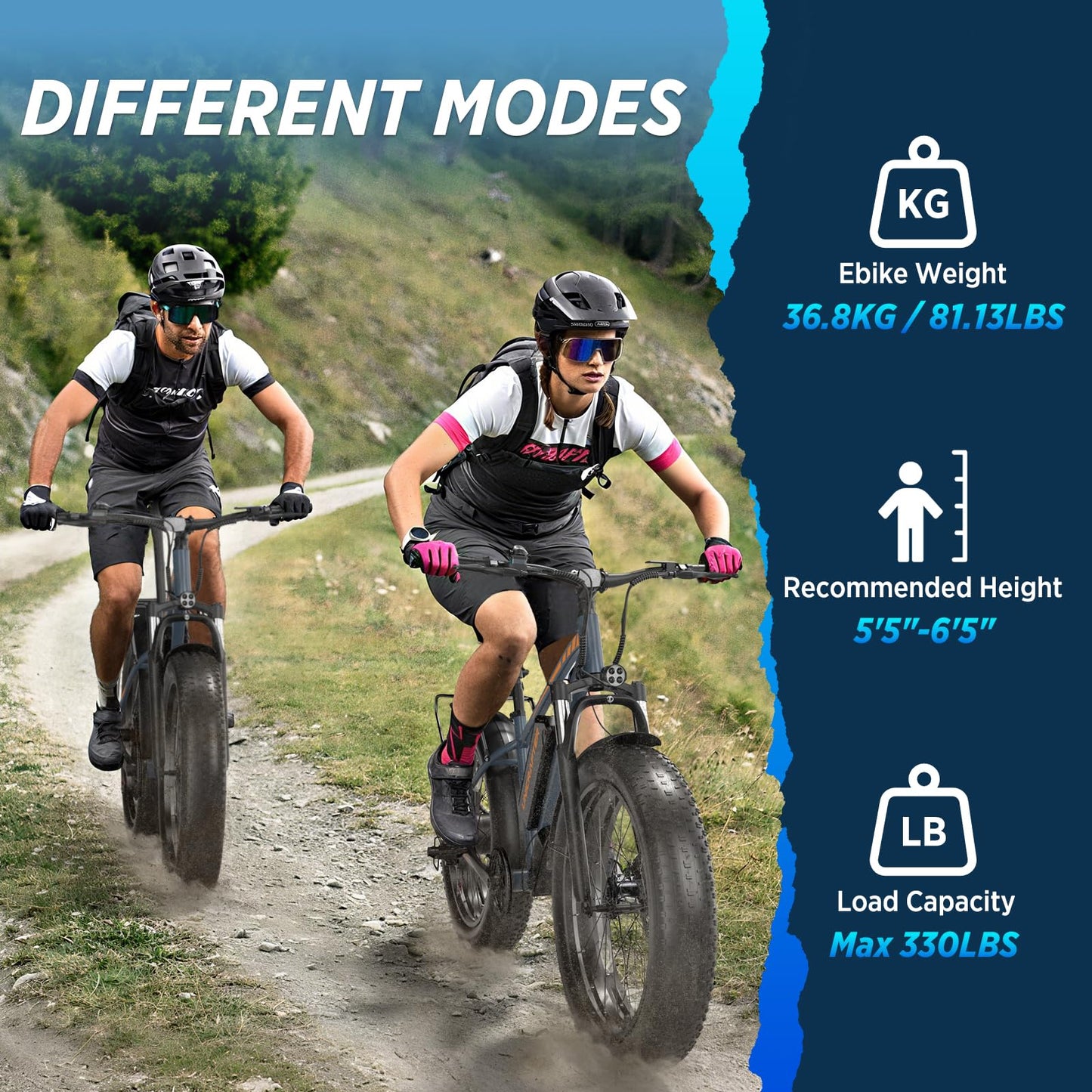 1000W Electric Bike for Adults, 7 Speed Ebike with 26" Fat Tire, Max 30MPH & 50 Miles, 48V 18.2Ah Battery, Hydraulic Disc Brake, All-Terrain Moped Style Ebike for Snow, Mountains, Sand, Road