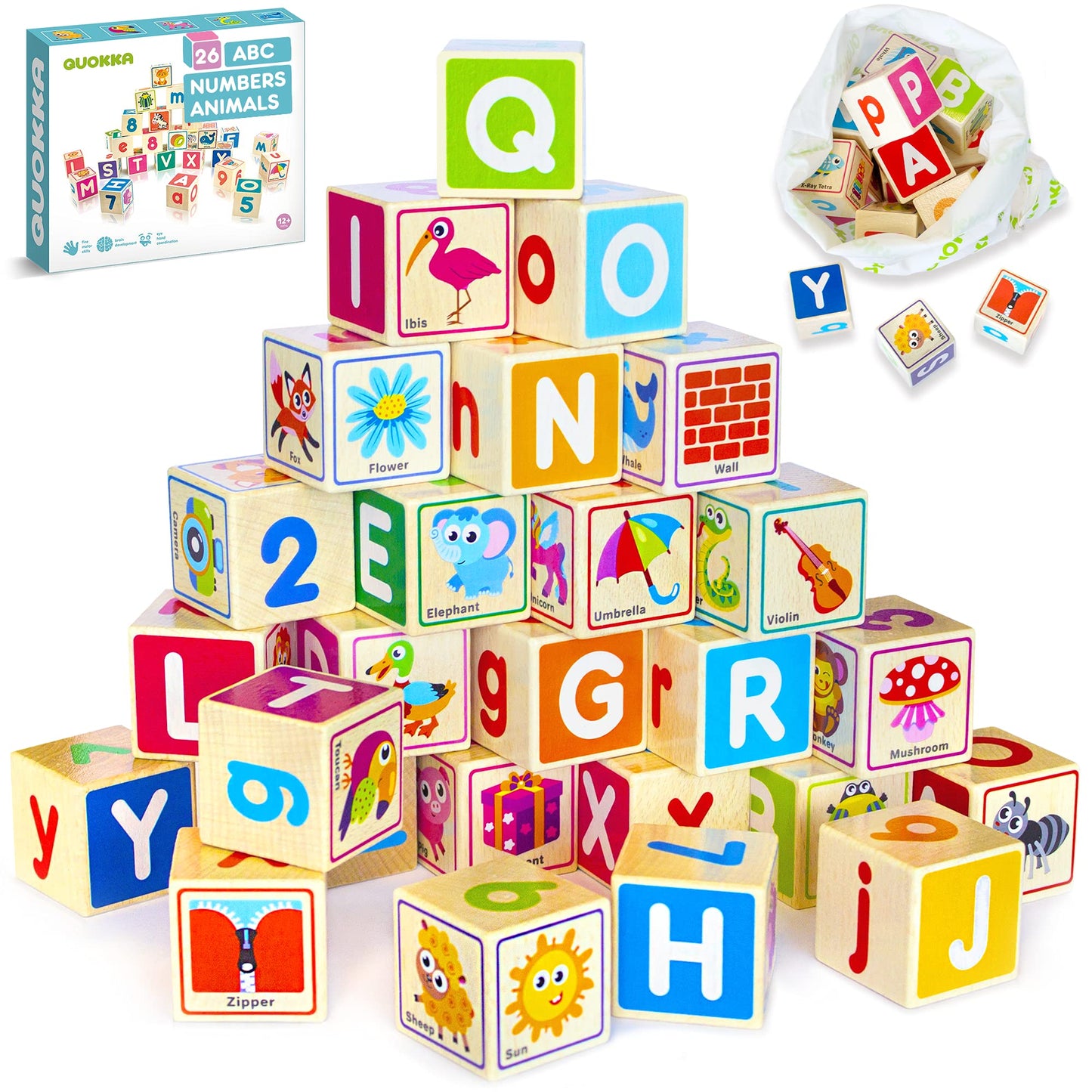 QUOKKA Set of 2 Wooden Blocks for Toddlers