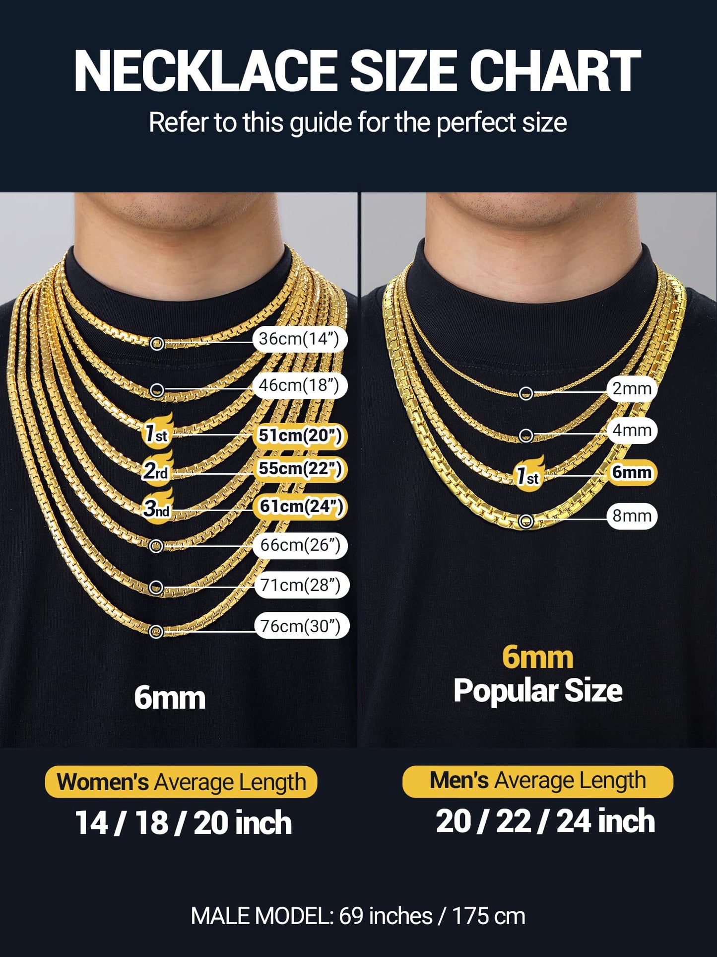 PROSTEEL Chain for Men Jewelry 20inch 4mm Flat Chain Thin Chains Necklace