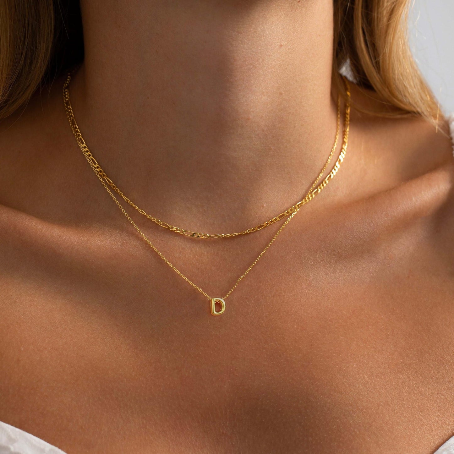 CUEZIY 14K Gold Plated Bubble Letter Necklace Initial Necklaces for Women Dainty Personalized Charm Pendant Name Necklace Cute Non Tarnish Fashion Accessories Teen Gift Trendy Stuff Jewelry Gifts