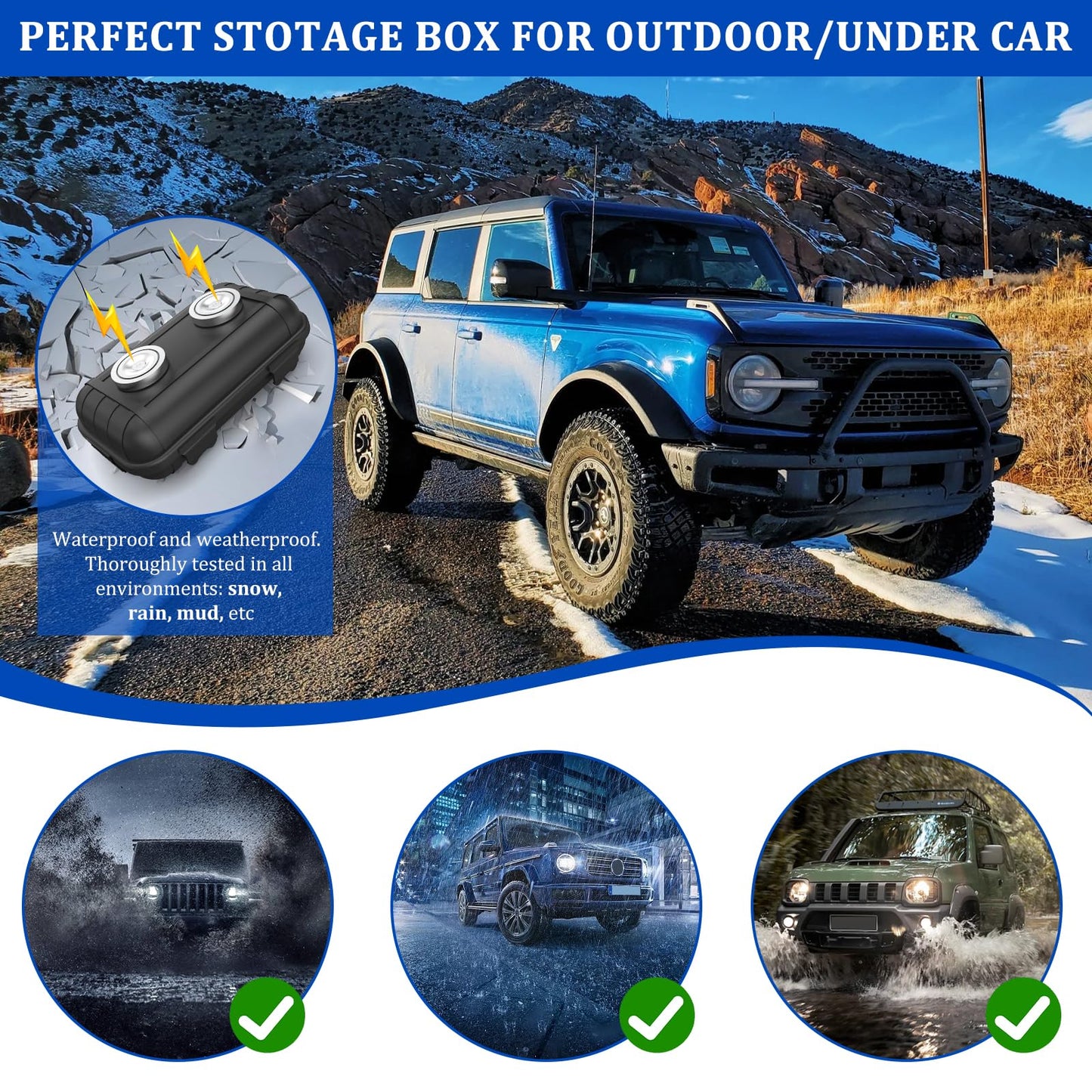 Magnetic Key Box, Magnetic Key Holder Under Car, Hide a Key Magnetic Car Waterproof Key Holder Hider Key Case for Outside Travel, Hide a Key Box for Cars, SUV, Truck - Black, 1 Pack