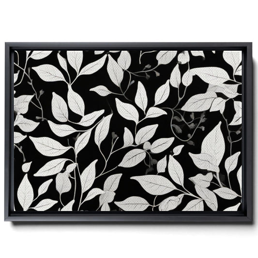 Canvas Print Scandinavian Folk Art Black and Beige Abstract Botanical Wall Art for Scandinavian Home Decor Decor Canvas, Print