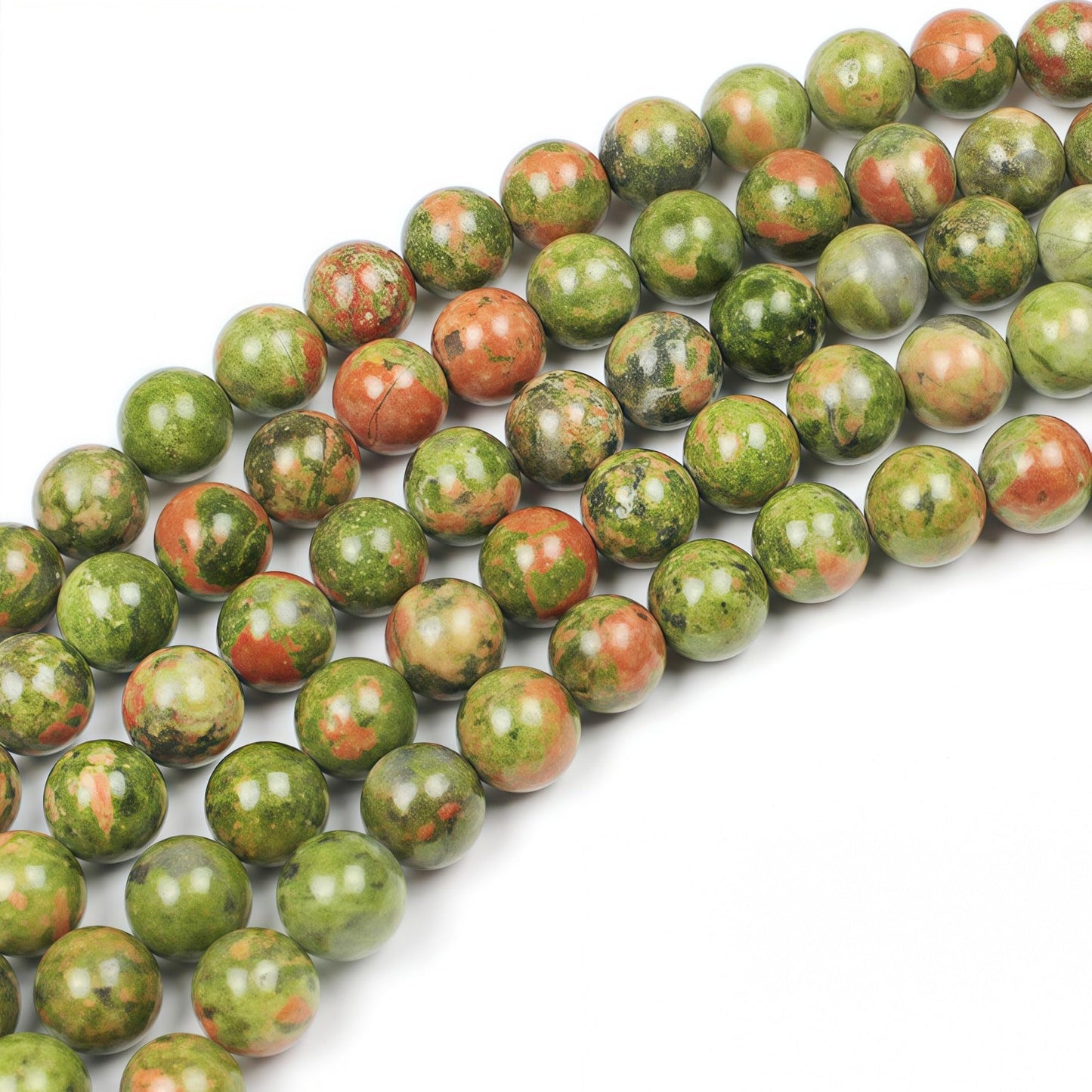 MJDCB Natural Stone Beads Unakite Round Loose Spacer Beads 15'' 4m 6m 8m 10mm 12m for Jewelry Making (8mm)