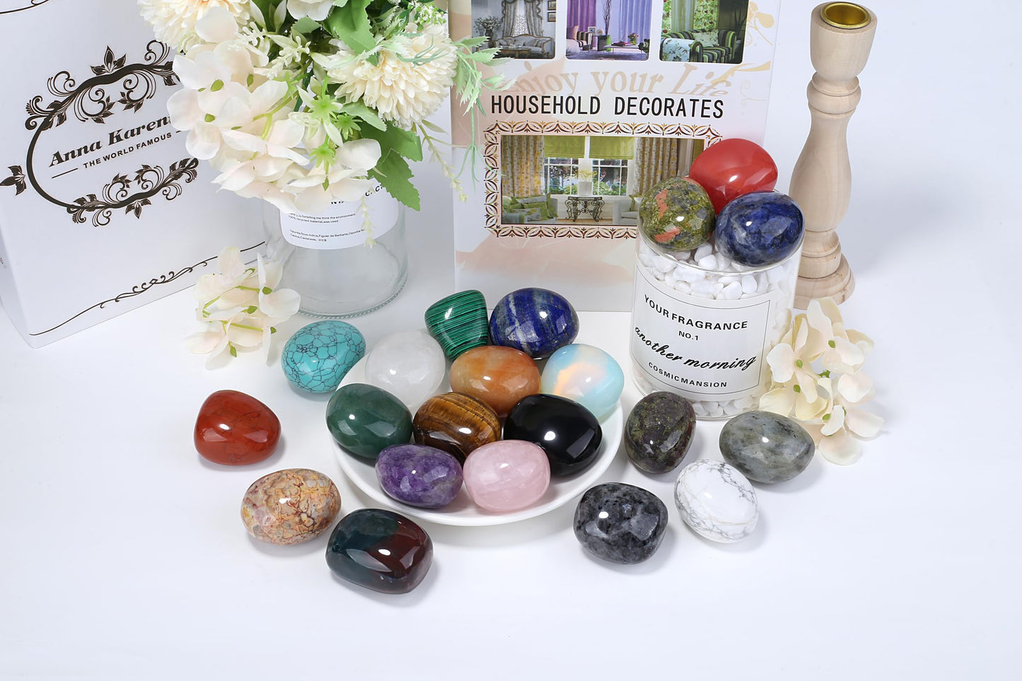 YATOJUZI 1PCS Blue Solidate Stone 1.6"-2" Natural Crystals and Healing Stones Crystal Palm Polished Worry Stones Rocks Gemstones for Meditation Chakra Balancing Gifts for Women Men