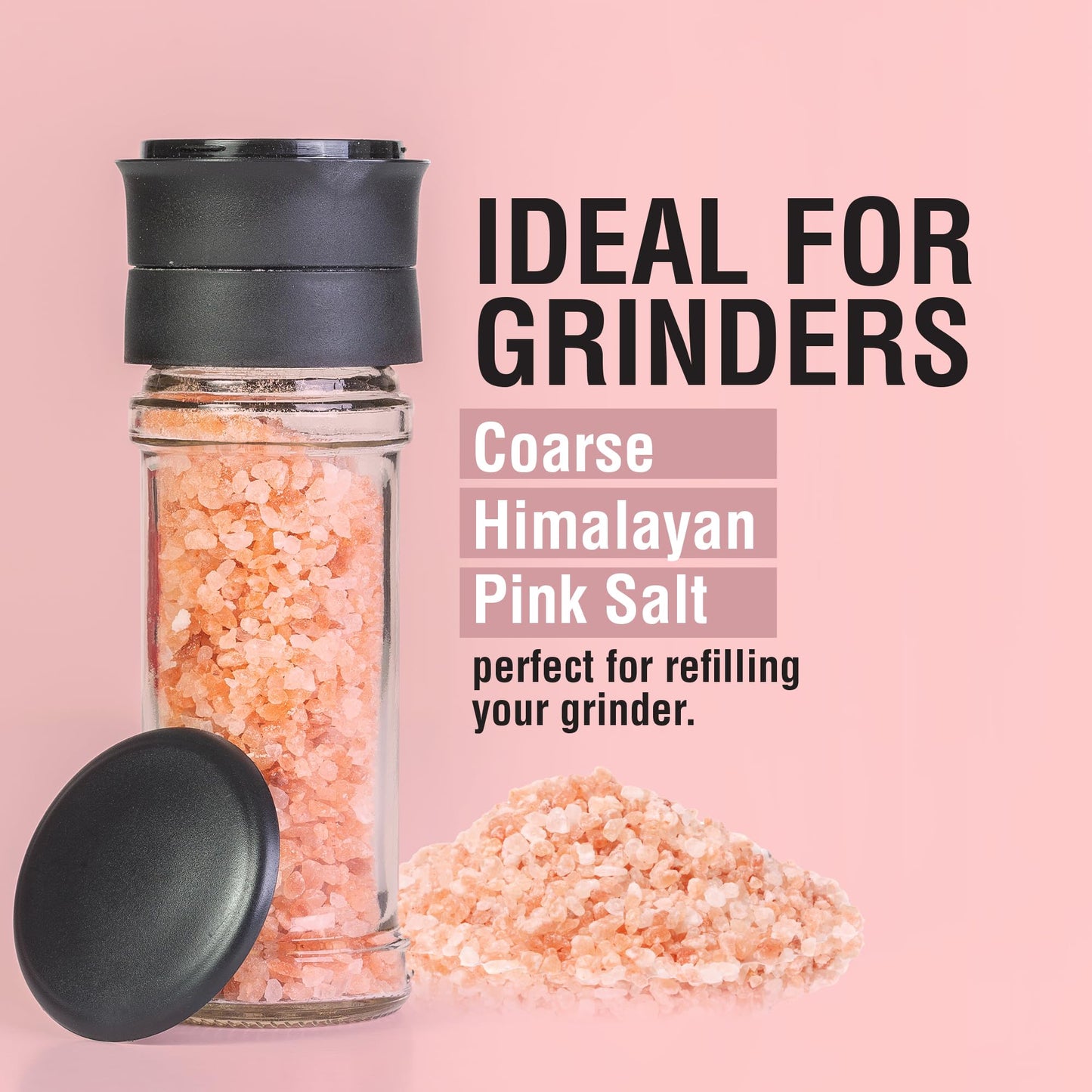 Pink Himalayan Salt - (Coarse Grain) - 2.2 lb Bag - All Purpose Cooking & Grinder Salt - Our Salt will work in a Salt Mill or Salt Grinder - Non GMO, OU Kosher Sea Salt - Nutrient and Mineral Dense for Health - 100% Certified & Tested. By The Spice Lab