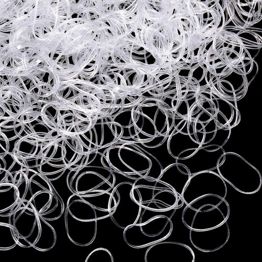 1000 Mini Rubber Bands Soft Elastic Bands for Kid Hair Braids Hair (Clear)