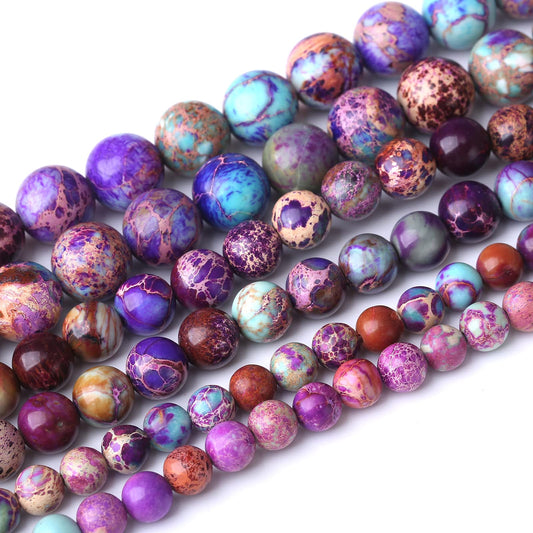 36PCS 10MM Natural Galaxy Sea Sediment Jasper Stone Beads Energy Healing Beads for DIY Jewelry Bracelet Necklace Making for Jewelry Making15Inch