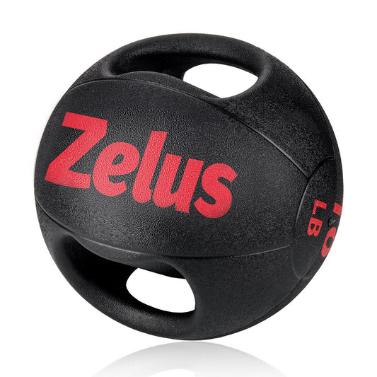 ZELUS Medicine Ball with Dual Grip| 10/20 lbs Exercise Ball |Weight Ball with