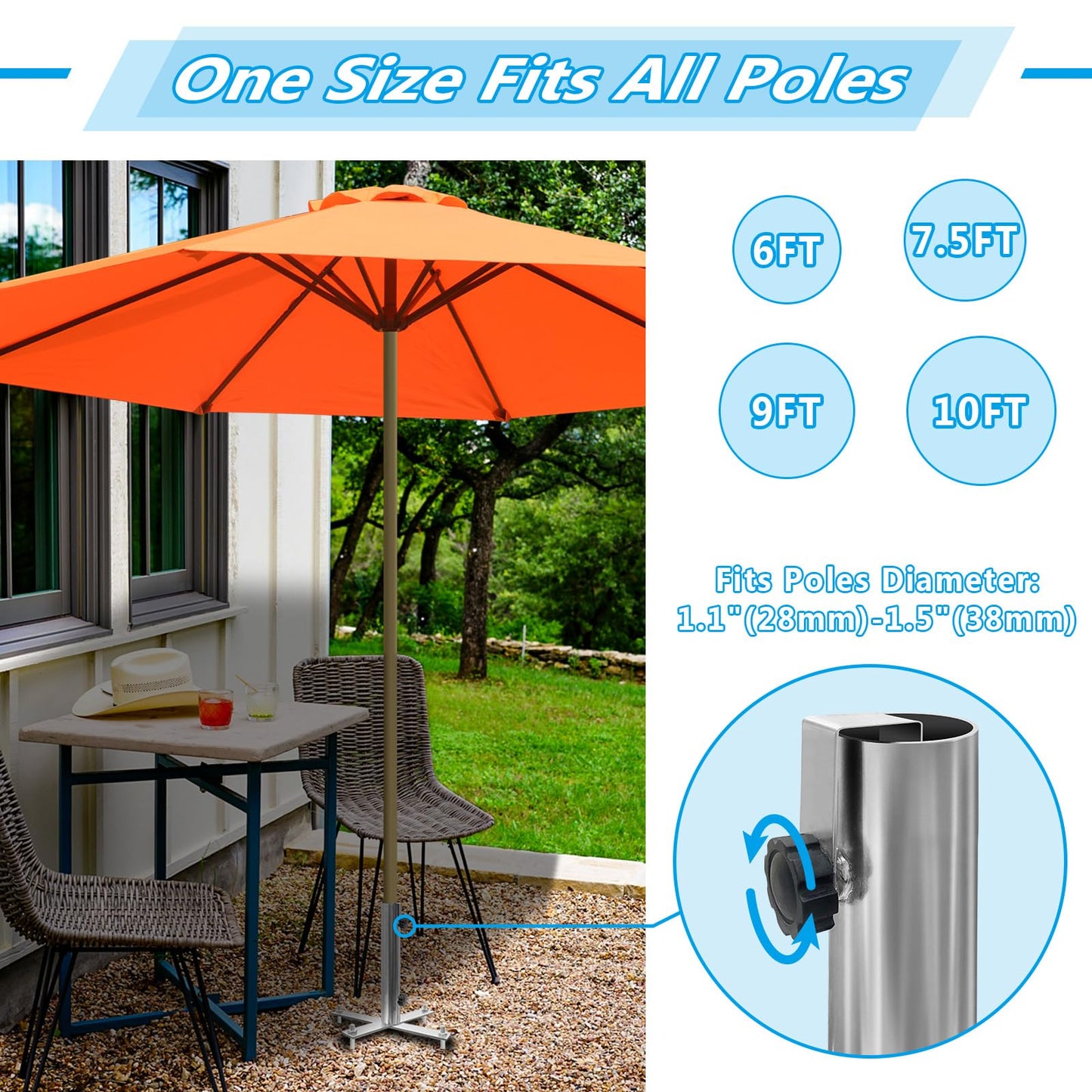 AVCMOTO Umbrella Stand Outdoor Base, Heavy Duty Outdoor Umbrella Base, Detachable for Easy Carry, 18.7 Inch Beach Umbrella Sand Anchor for Beach, Lawn, Sand, Patio