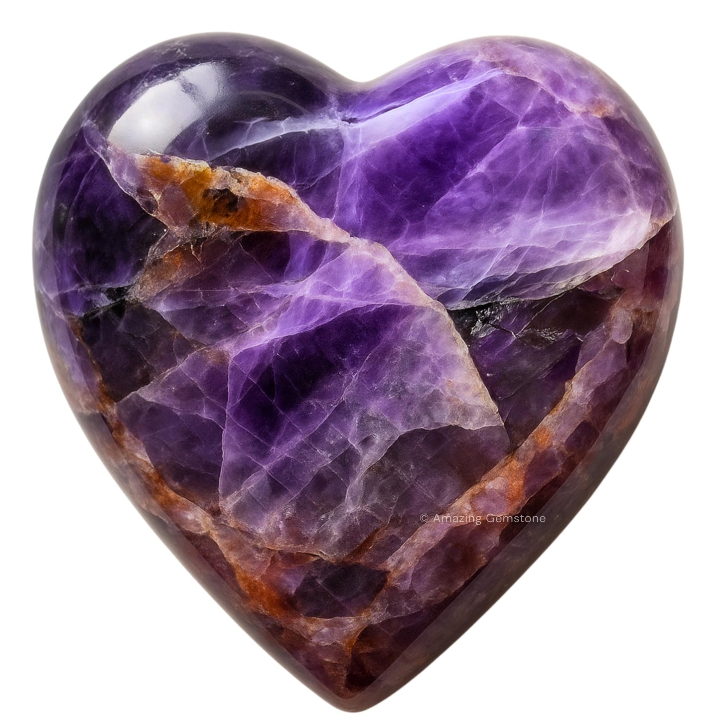 Amazing Gemstone Dreamy Amethyst Crystal Heart Palm Stone - Pocket Massage Worry Stone for Natural Body Chakra Balancing, Reiki Healing and Crystal Grid