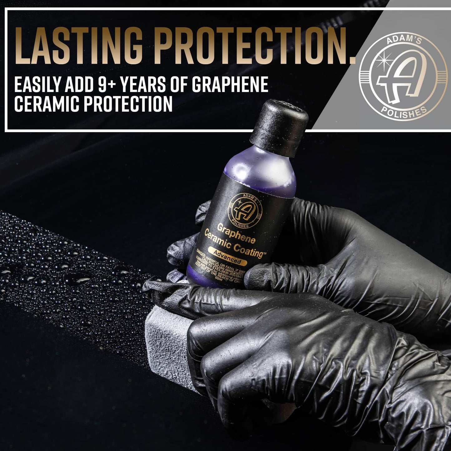 Adam's Advanced Graphene Ceramic Coating (Standard Kit) - 10H Graphene Coating for Auto Detailing, 9+ Years of Car Protection & Patented UV Technology