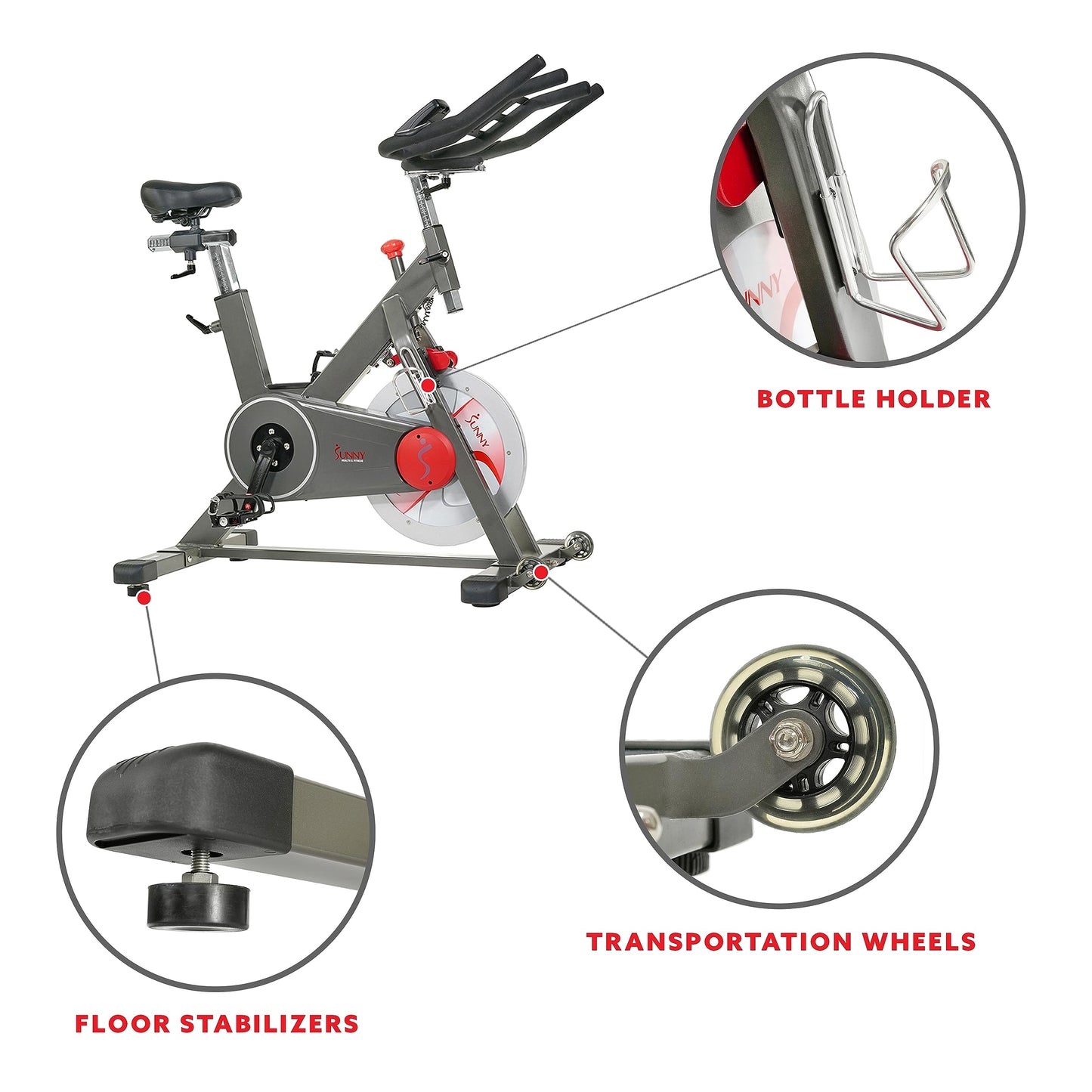 Sunny Health & Fitness Indoor Training Cycling Fitness Bike - SF-B1913