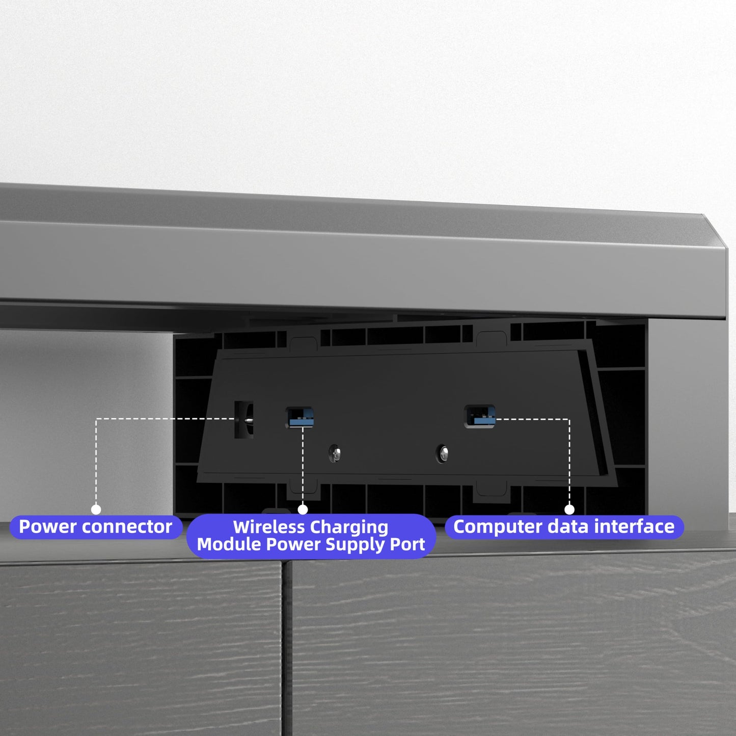 GECKOSTROLL All-in-One Dual Monitor Stand Riser, 5USB Ports and WirelessCharging Pad for MonitorsDesk Organizer for PC, iMac (Wireless Charging, Two-layer 700mm)