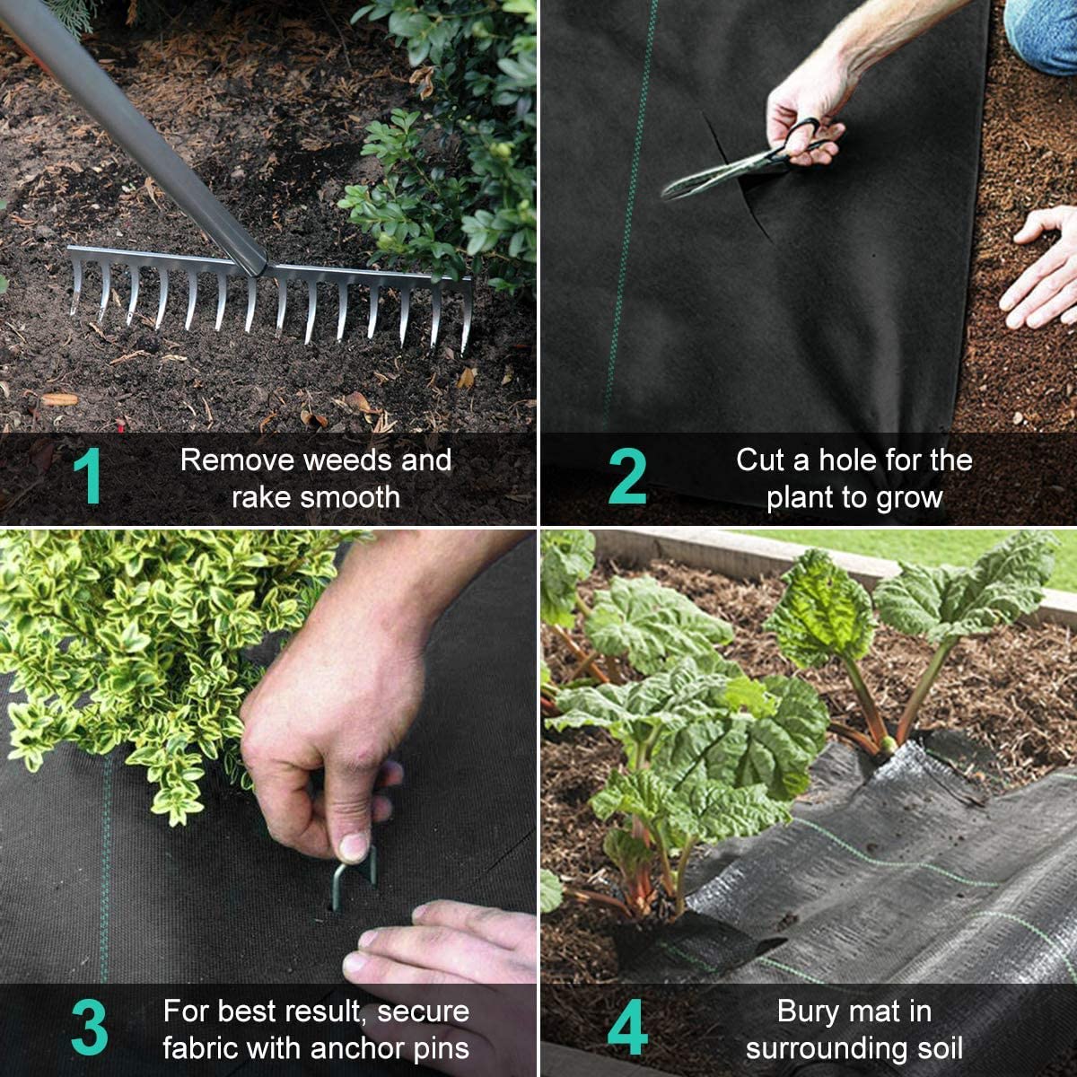 Groweco Weed Barrier Landscape Fabric Heavy Duty 6FT X 100FT Premium 3.2oz Ground Cover Landscape Fabric Gardening Mat,Woven Geotextile Fabric for Underlayment,Commercial Driveway Fabric