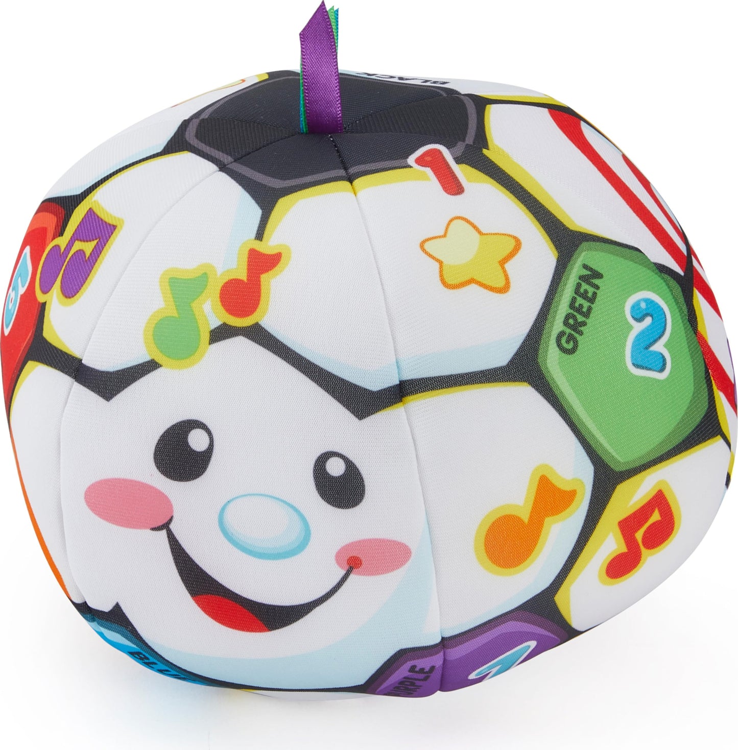 Fisher-Price Baby to Toddler Toy Laugh & Learn Singin’ Soccer Ball Musical Plush with Educational Phrases for Infants Ages 6+ Months