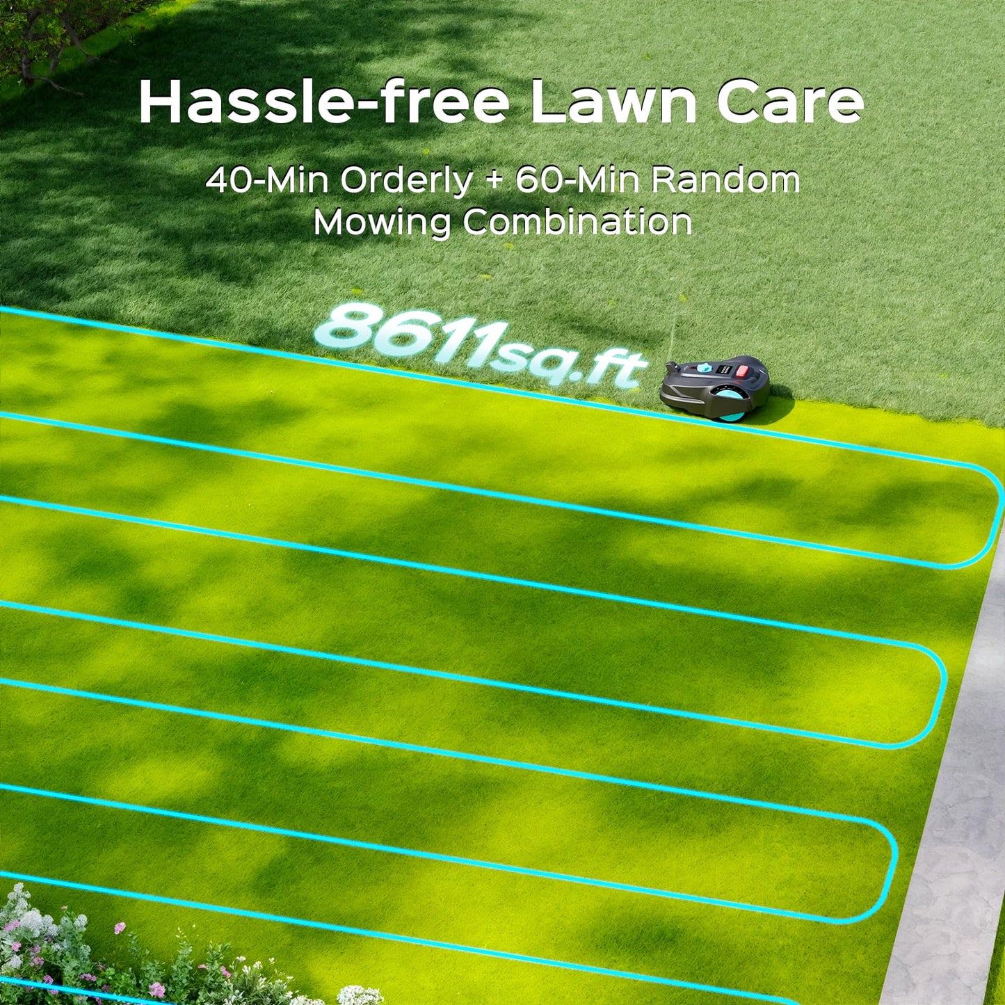YARDCARE 2026 M800Plus GPS+3D Vision Cordless Robot Lawn Mower with Bow-Shaped Path Mowing, APP Control, Robotic Lawnmower with Obstacle Avoidance, Auto-Charging for Lawns up to 8611 sq.ft
