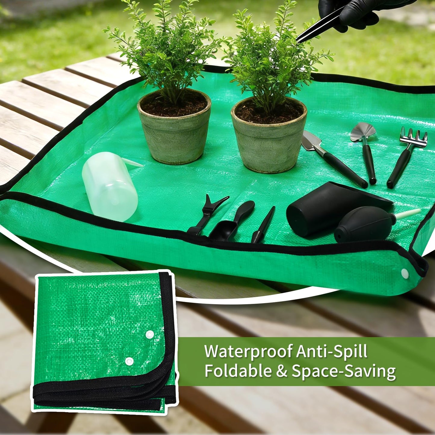 30PCS Mini Succulent Gardening Tools Set with 19.7" Waterproof Repotting Mat, Complete Indoor Plant Care Kit for Transplanting, Potting, Bonsai, Cactus, Houseplant & Fairy Garden