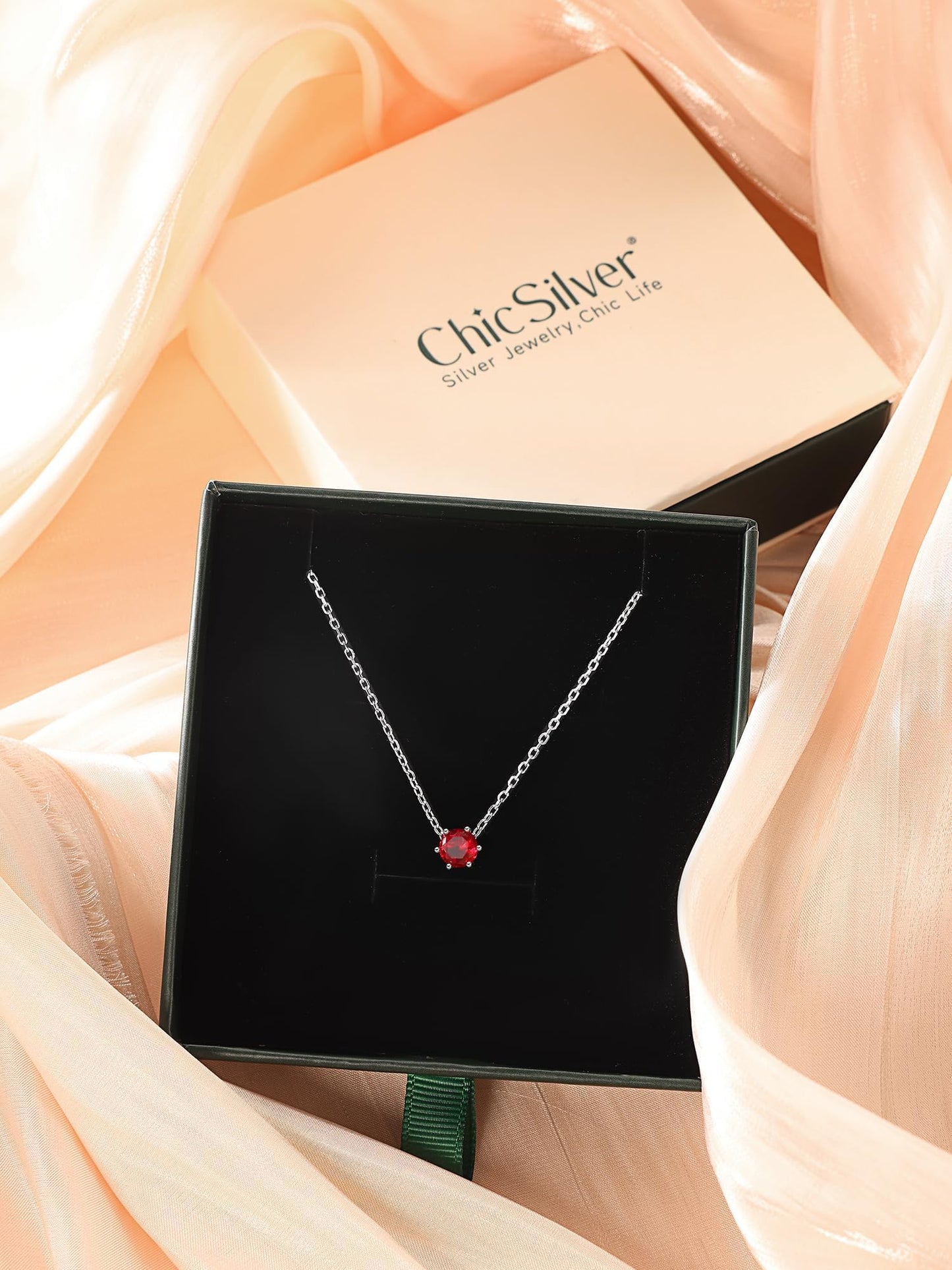 ChicSilver October Birthstone Jewelry 925 Sterling Silver Small Crystal Pink Tourmaline Necklace Round CZ Dainty Choker Necklace for Women