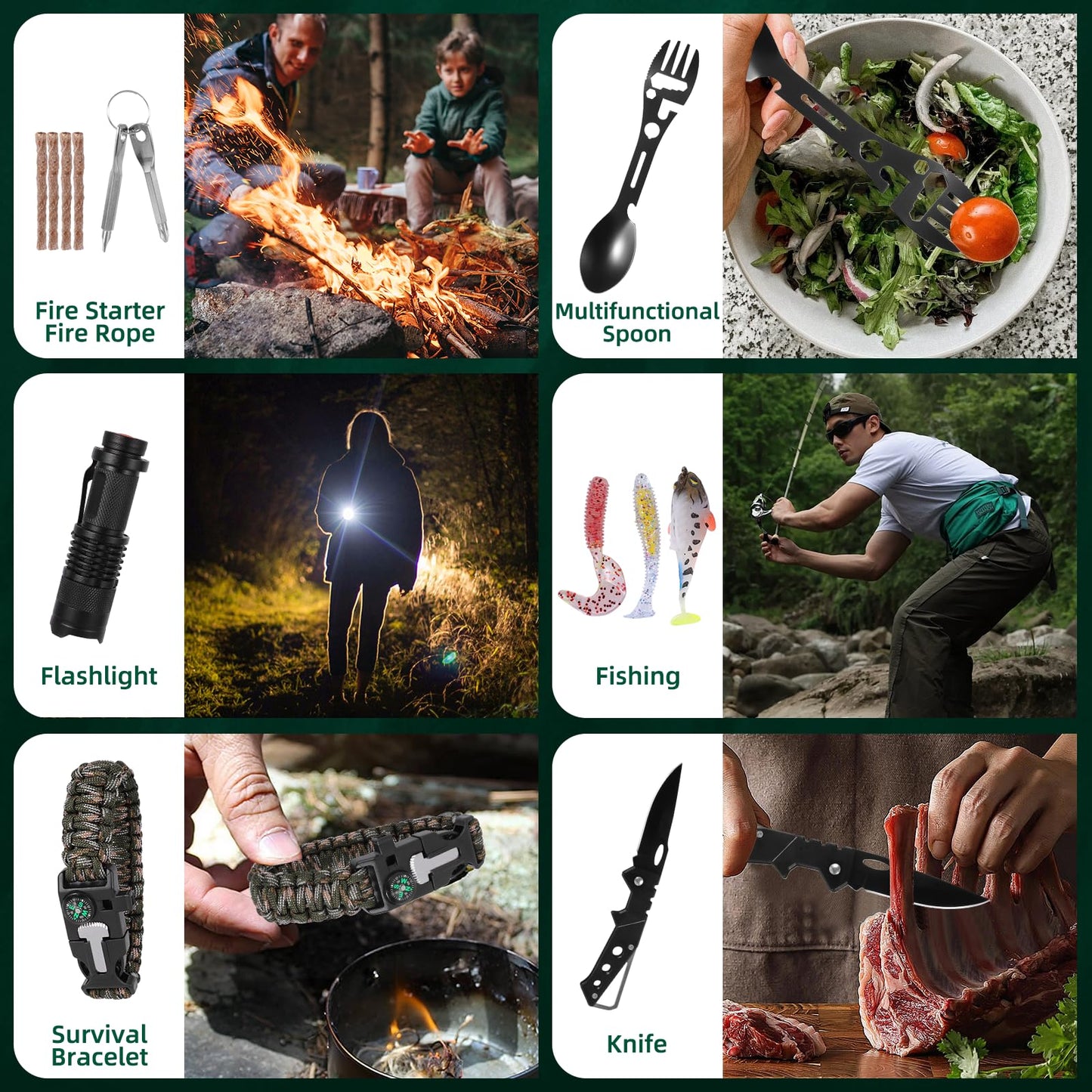 2025 Survival Kit Advent Calendar for Men - 24 Days of Premium Outdoor Tools & Emergency Gear,Ultimate Christmas Countdown Gift for Dad, Husband, Teen Boys for Camping, Hiking, Fishing