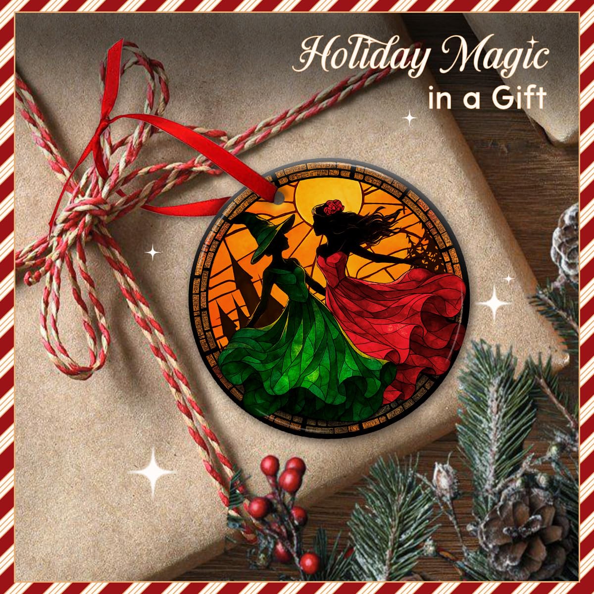 KILYHOME Witch Soul Sister Ornament 2026 – Gothic Style Halloween Ornament, Wicked Christmas Decor - Big Sis Holiday Tree Decor, Friendship Gift Keepsake, Xmas Gift Ideas for Besties, Soul Sisters