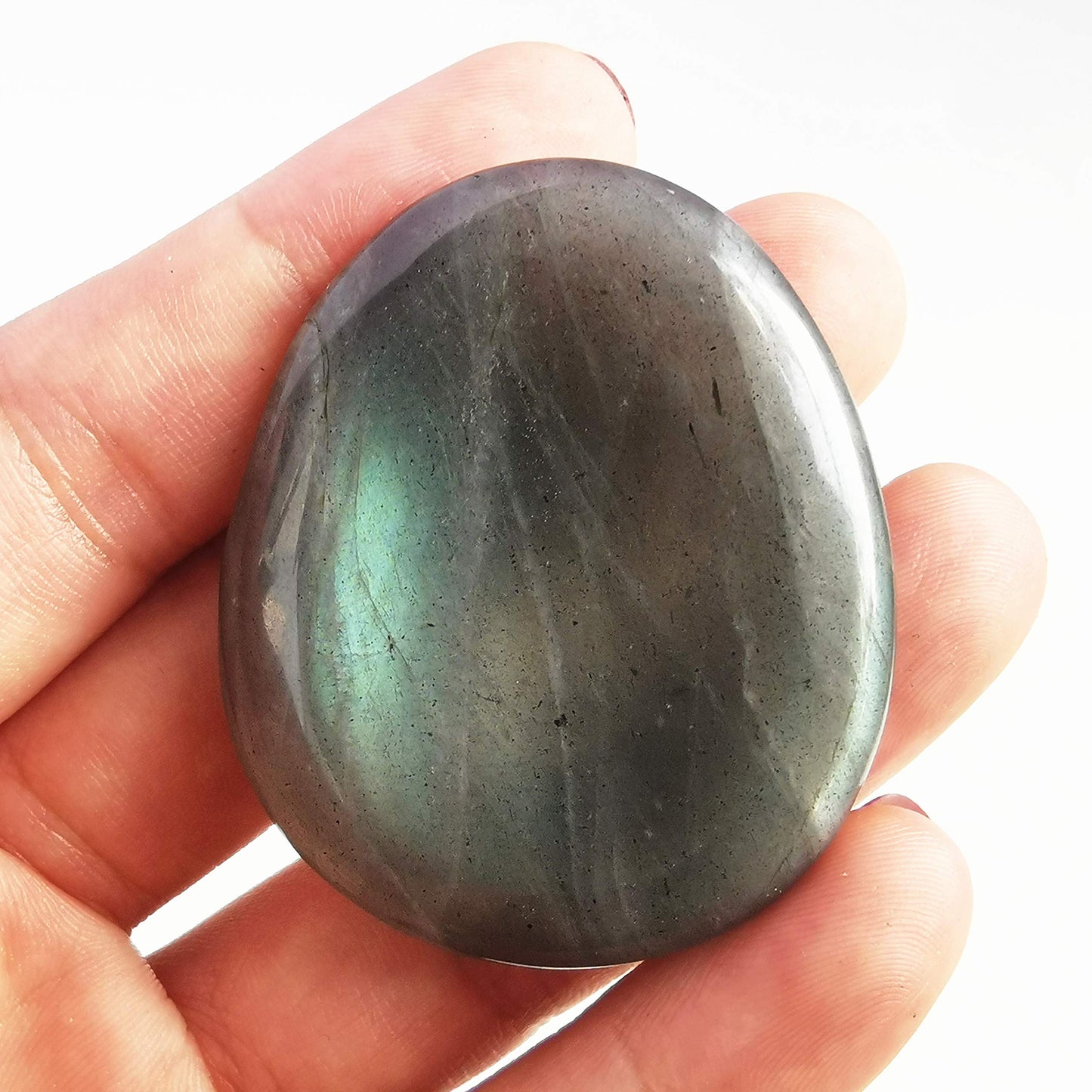 Bacatgem Natural Moonstone Water Drop Chakra Thumb Worry Stone,Stress Relax Healing Reiki Crystal Pocket Palm Stones