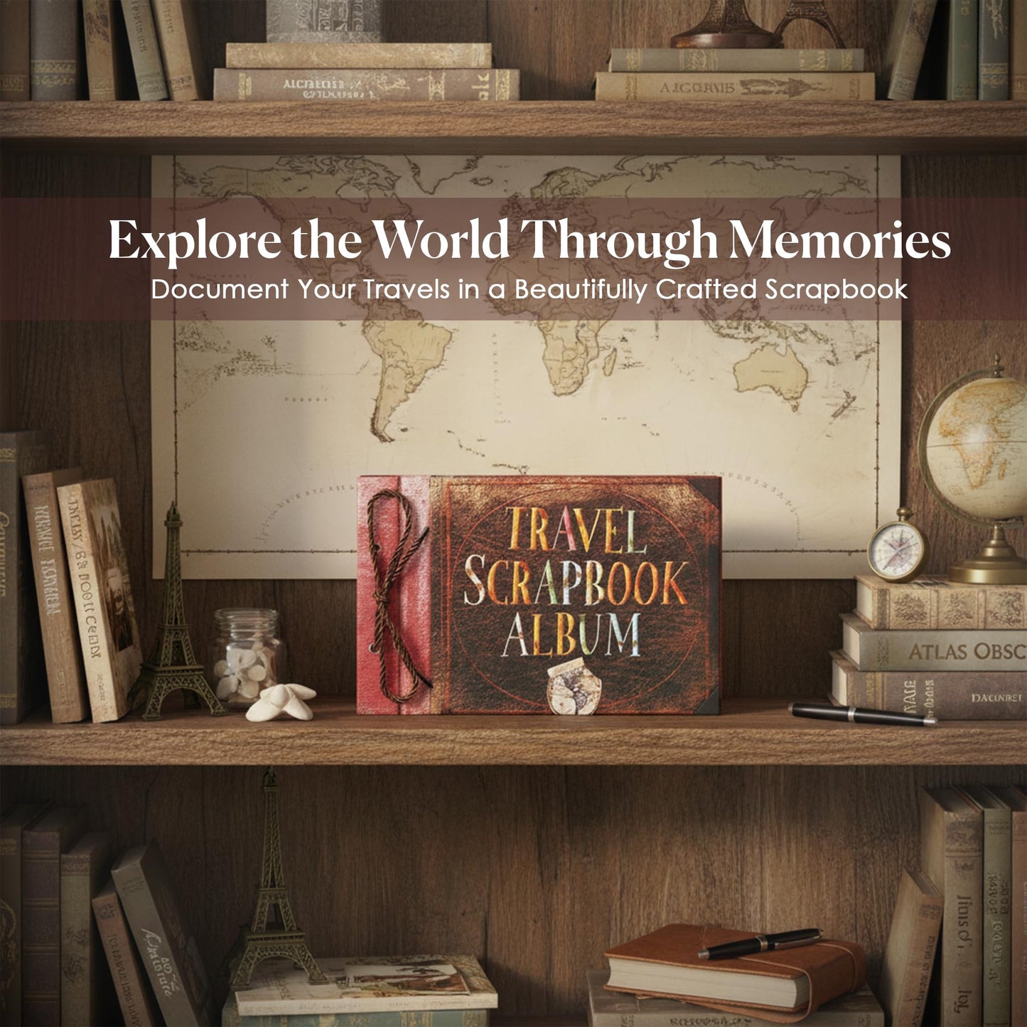 Adventure Scrapbook, Adventure Book & Memory Book for Travel Moments, DIY Photo Album with Stickers and Pens, Romantic Gift Idea for Couples, Anniversary Present, Vacation Keepsake, Journey Lovers