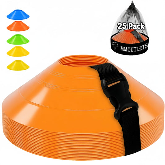 75/50/25 Pack, Pro-Grade Soccer Training Cones Set, Durable Agility Soccer Cones with Carry Bag & Strap Holder Ideal for Sports Training, Football, Soccer, Basketball- Trusted by Coaches & Athletes